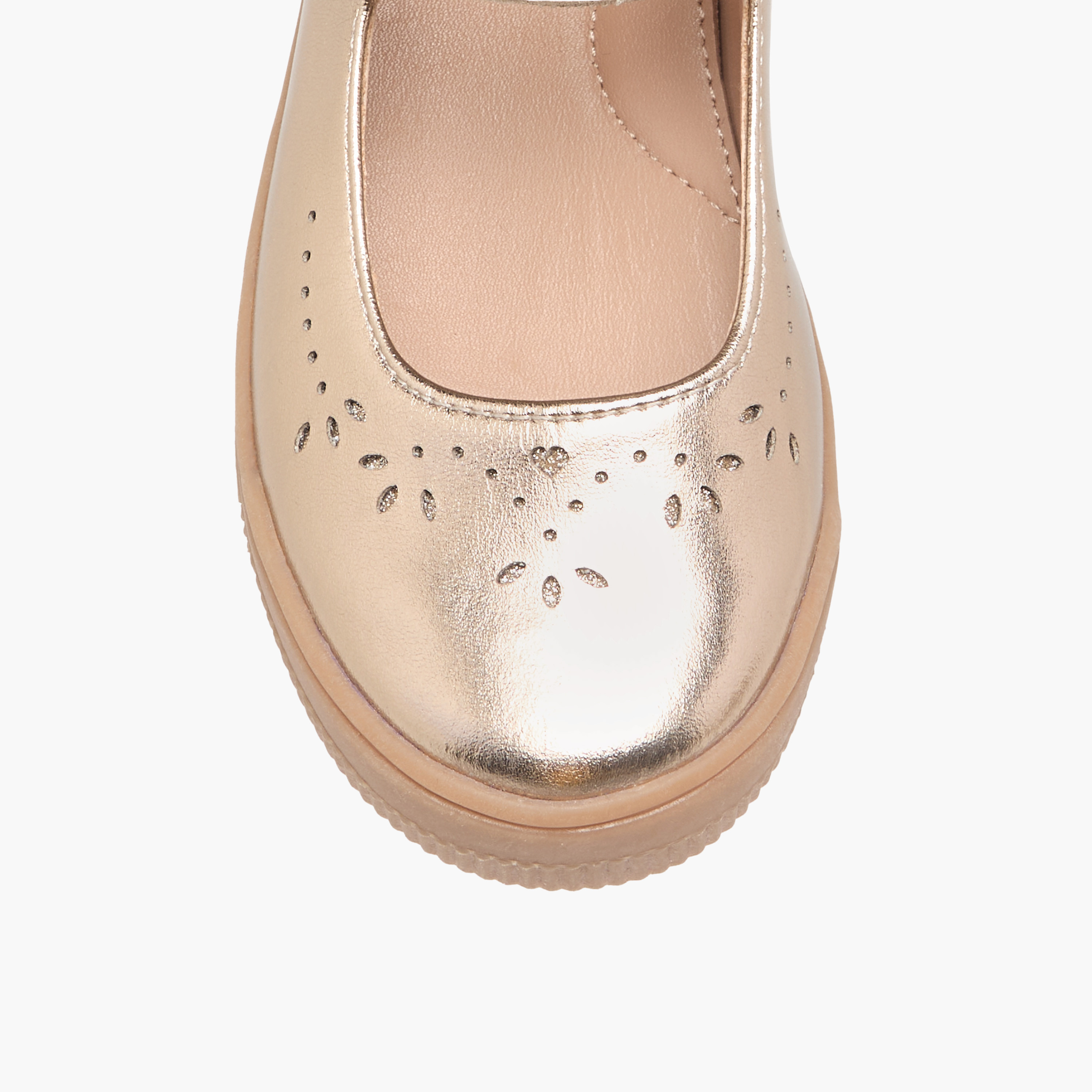 Juniors Cutwork Detail Mary Jane Shoes with Hook and Loop Closure-girls-shoes-maryjanes-image-4