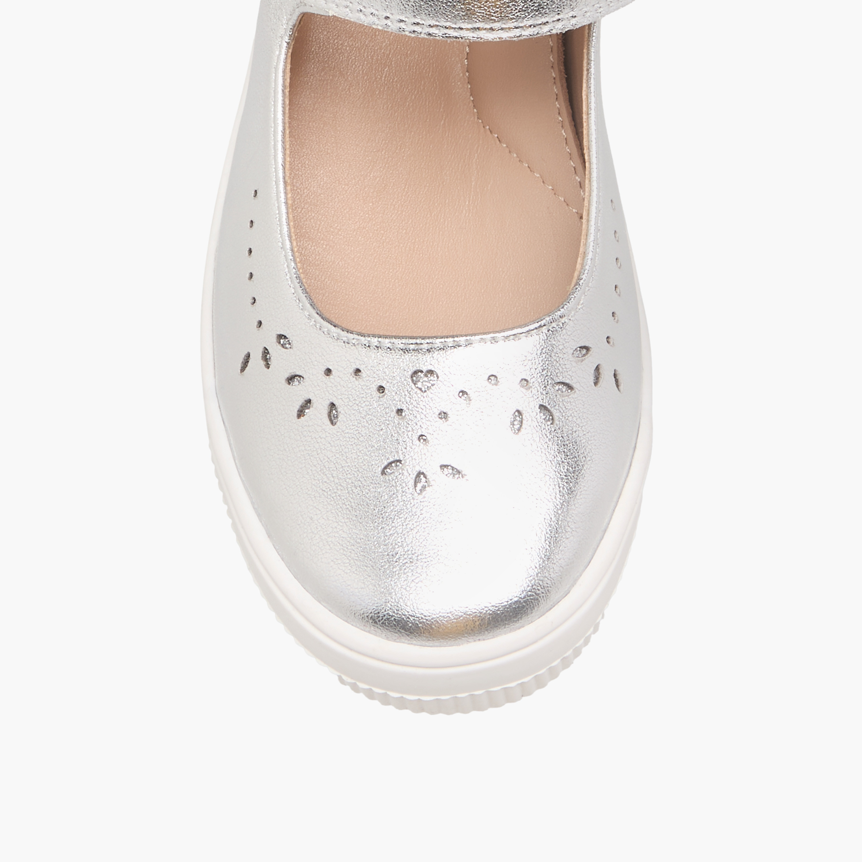 Juniors Cutwork Detail Mary Jane Shoes with Hook and Loop Closure-girls-shoes-maryjanes-image-4