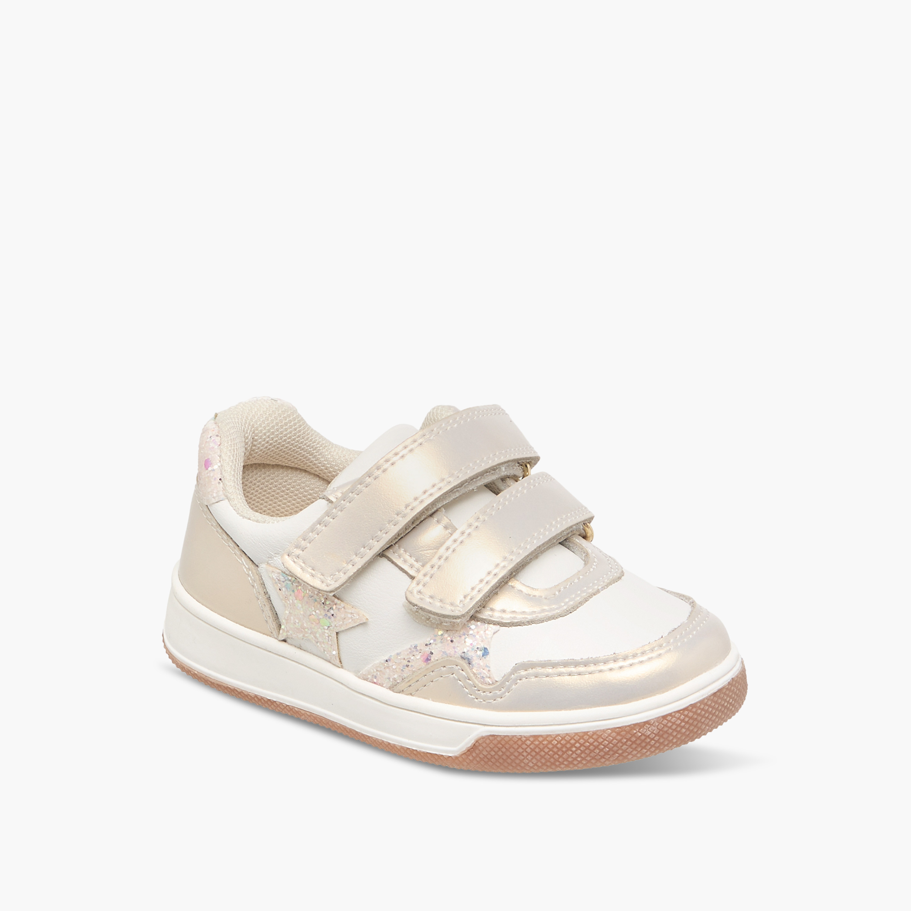 Barefeet Panelled Sneakers with Hook and Loop Closure-girls-shoes-sneakers-image-2