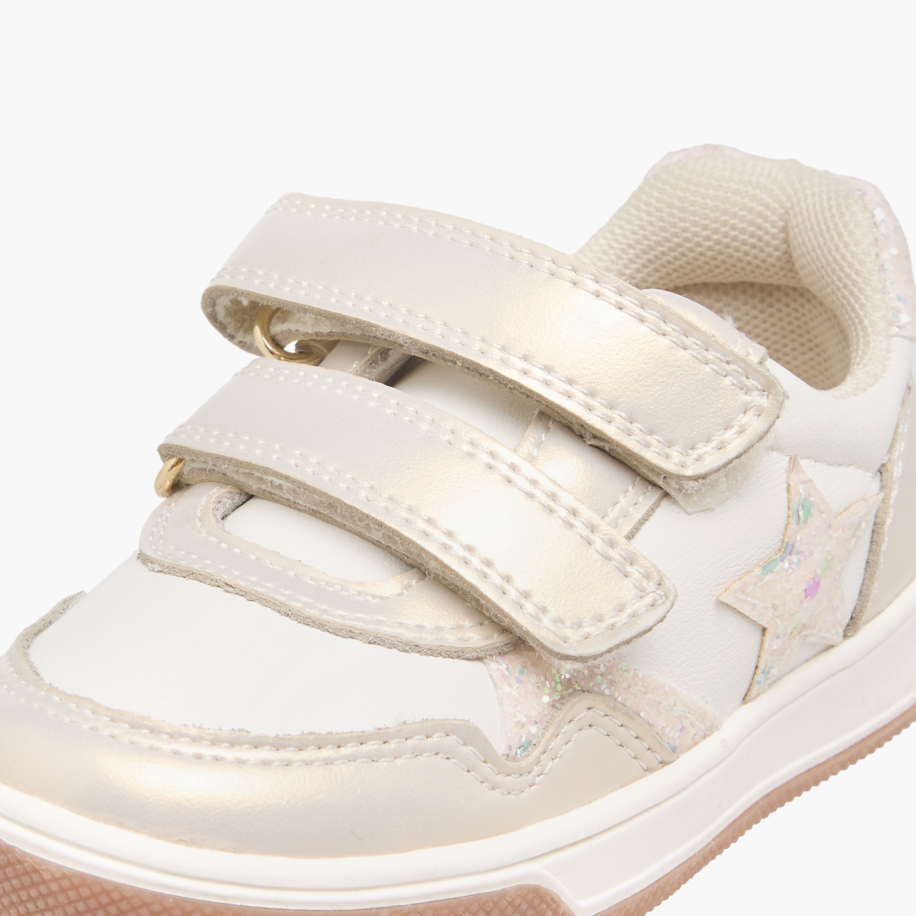 Barefeet Panelled Sneakers with Hook and Loop Closure-girls-shoes-sneakers-image-4