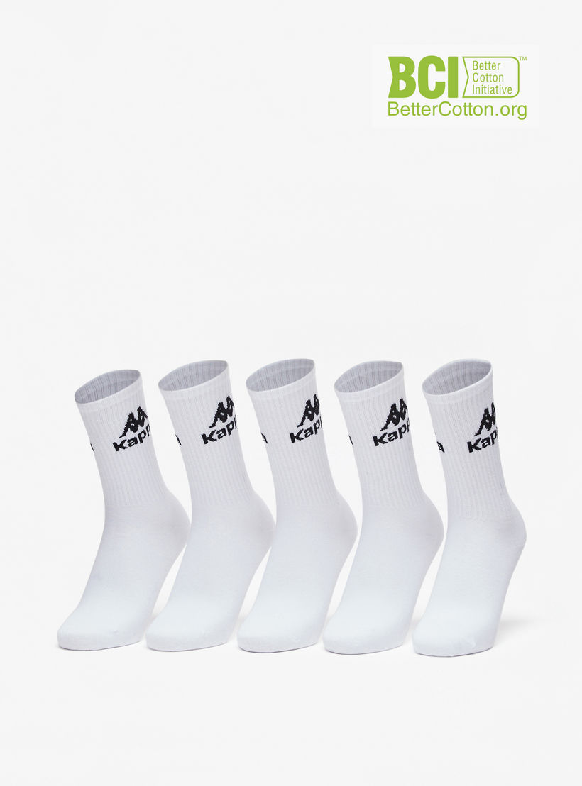 Kappa Logo Print Ankle Length Socks - Set of 5-women-socksandstockings-image-1