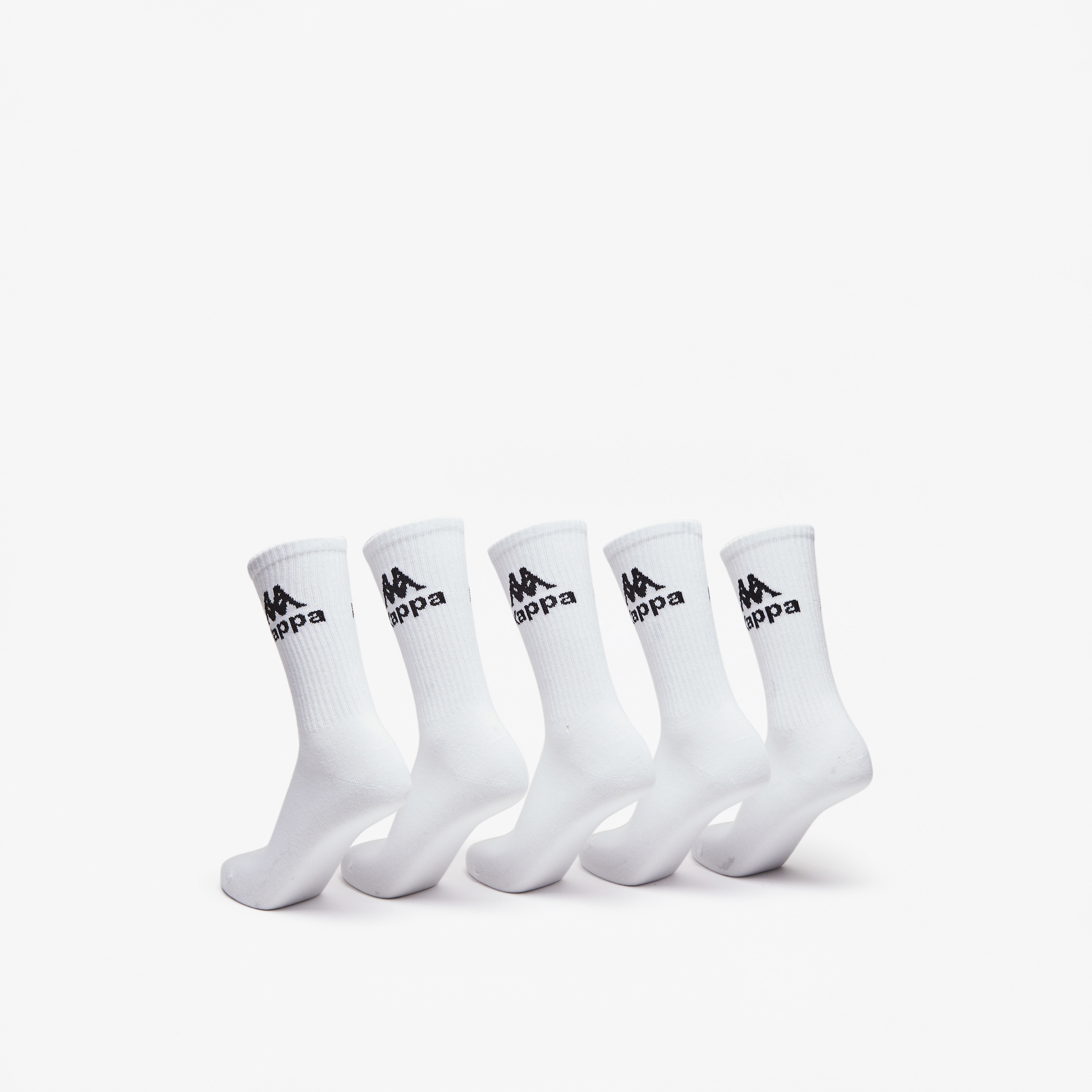 Kappa Logo Print Ankle Length Socks - Set of 5-women-socksandstockings-image-3