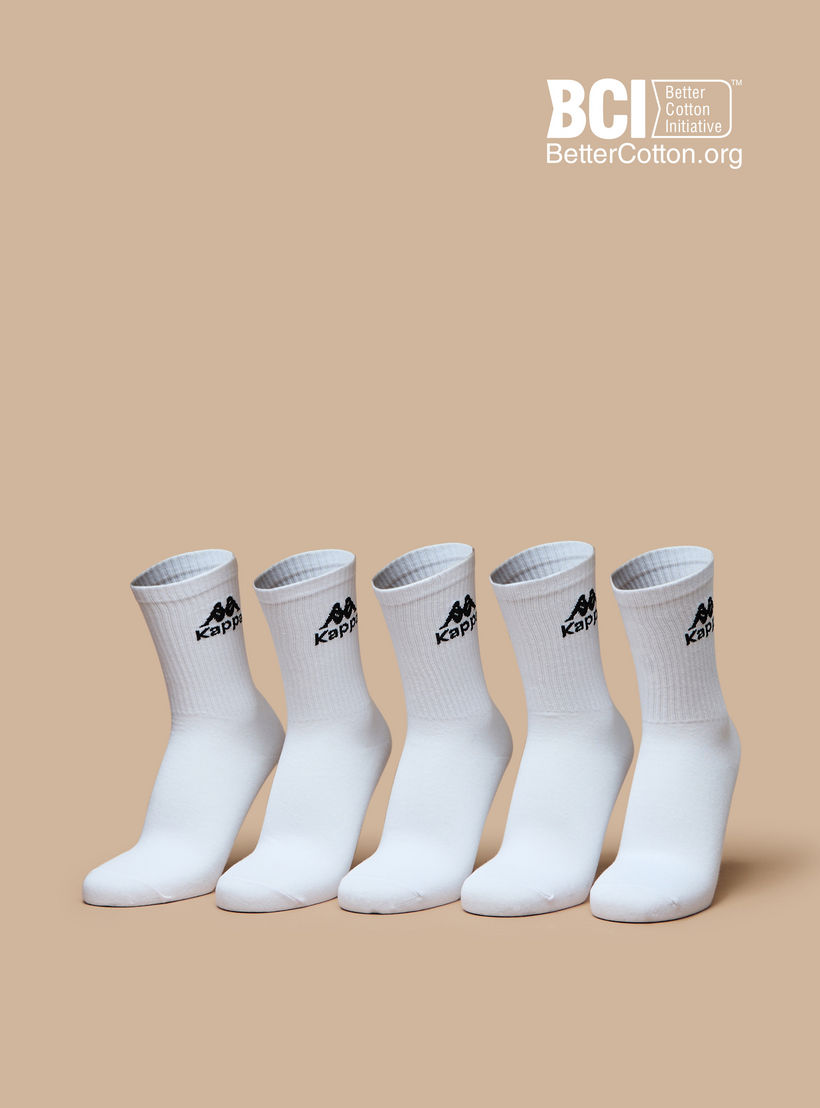 طقم جوارب رياضيّة سادة 5 أزواج بطول متوسط من كابا-men-socks-image-1