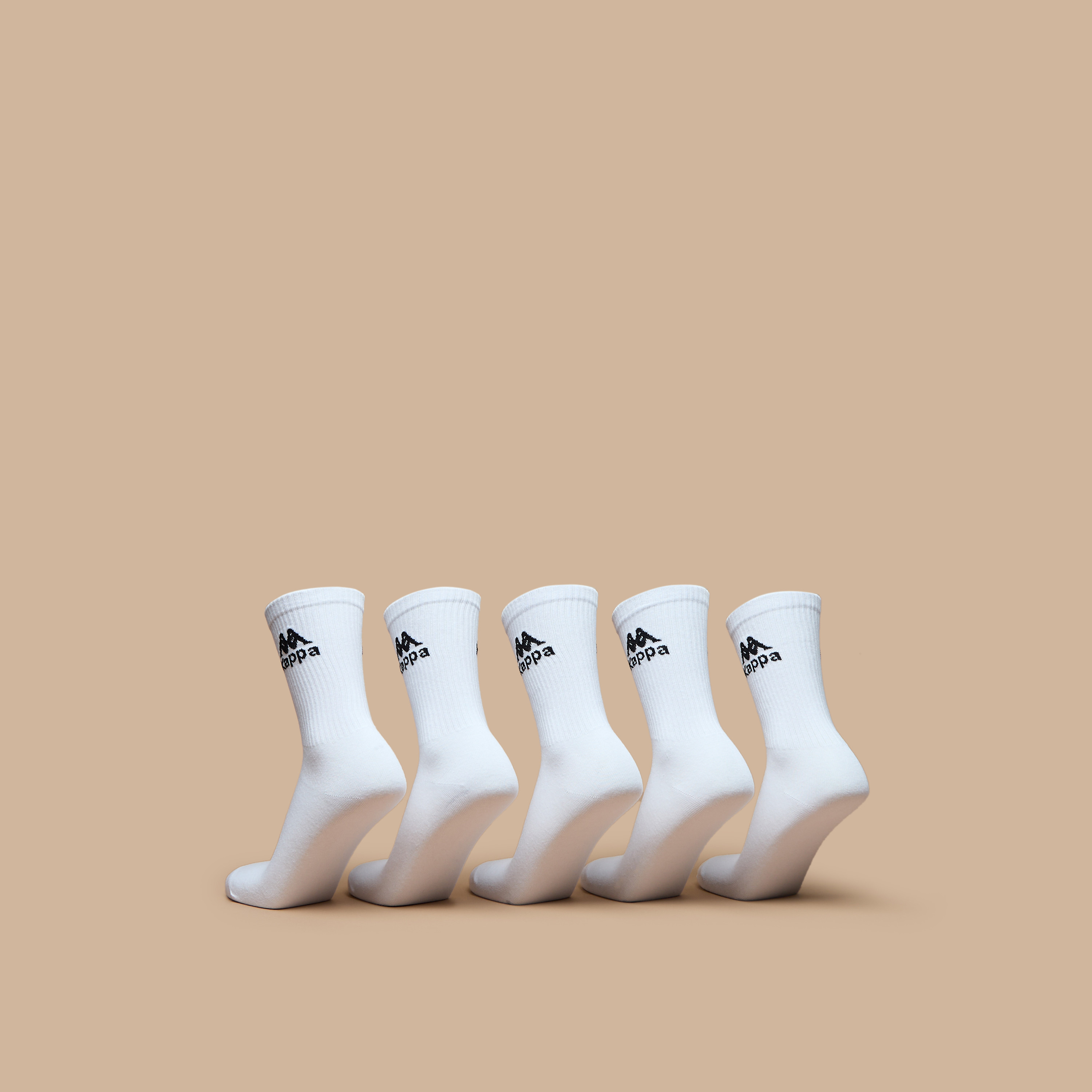 طقم جوارب رياضيّة سادة 5 أزواج بطول متوسط من كابا-men-socks-image-3