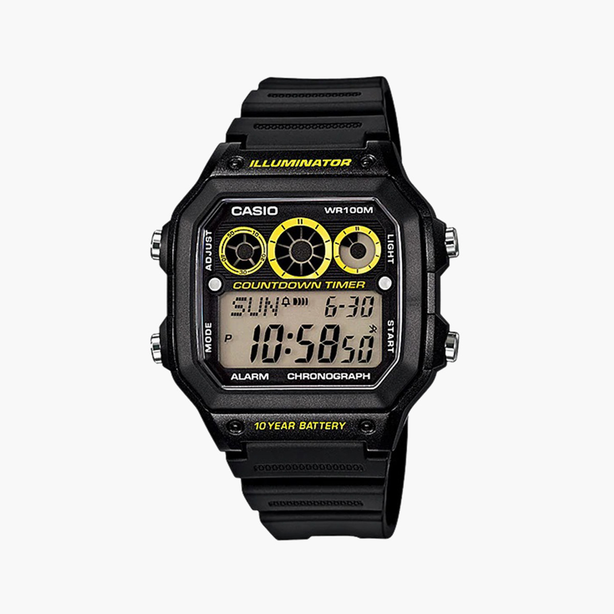 Black metal digital clearance watch