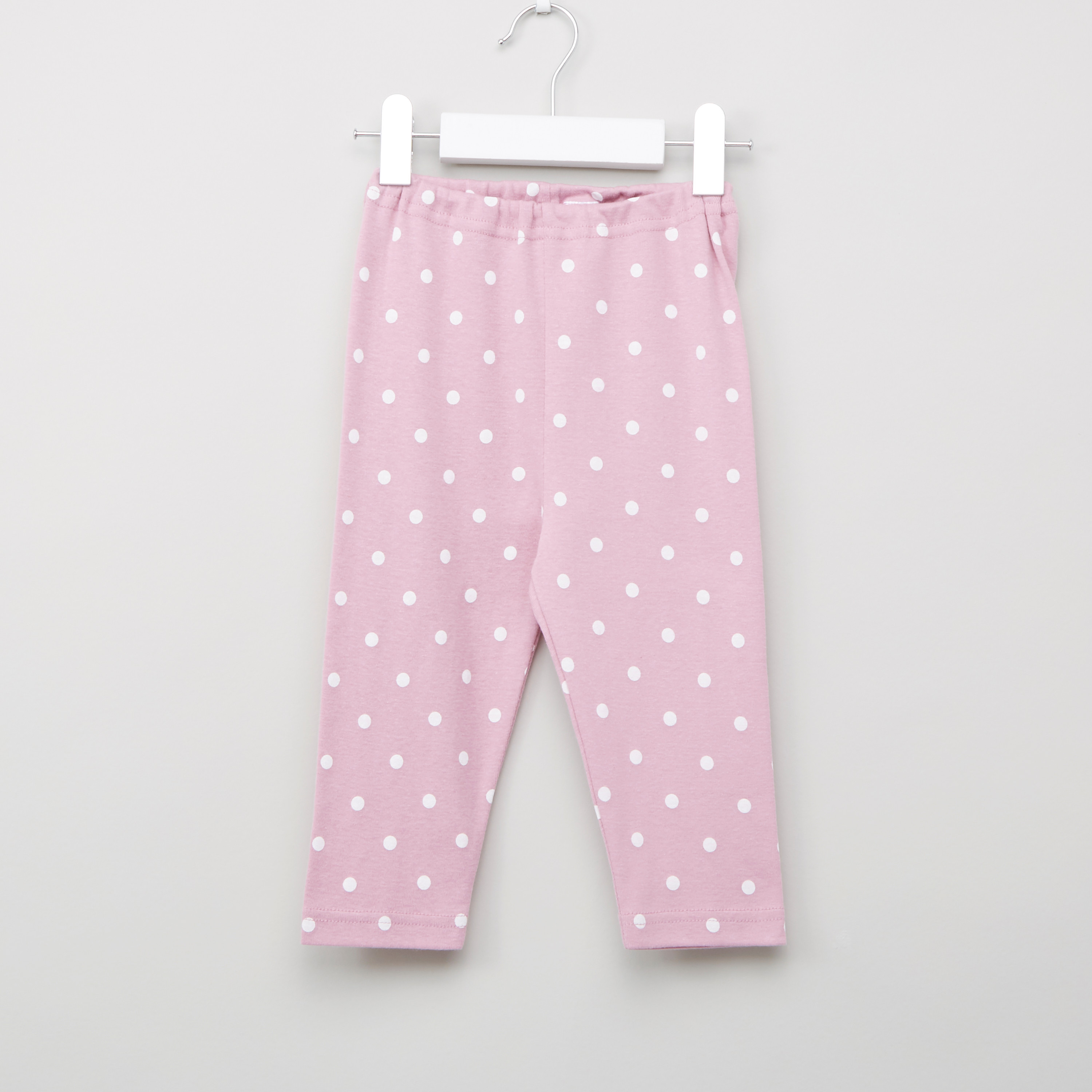 Juniors Polka Dot Printed Pants with Elasticised Waistband-baby-girls-clothing-bottoms-trousers-image-1