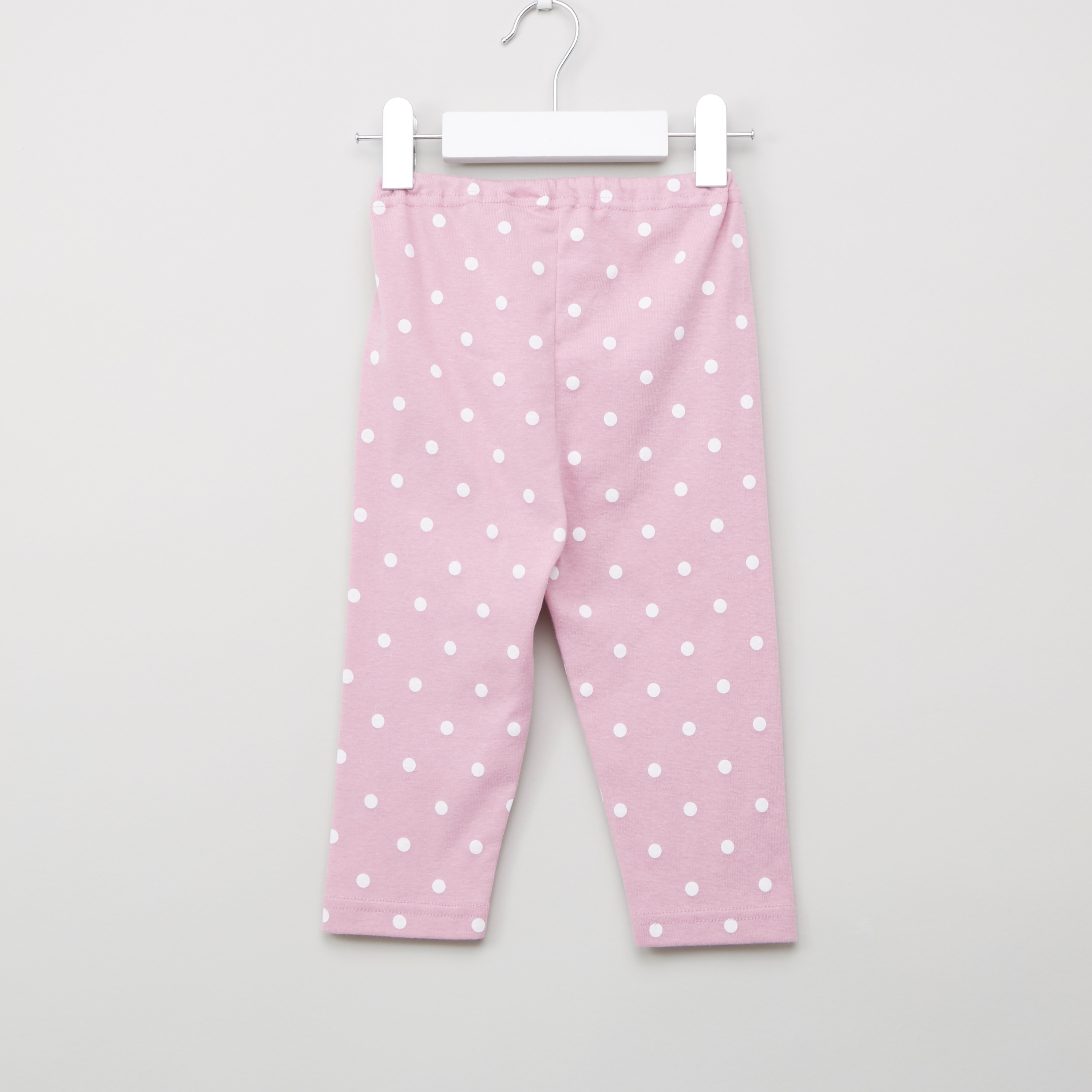 Juniors Polka Dot Printed Pants with Elasticised Waistband-baby-girls-clothing-bottoms-trousers-image-3