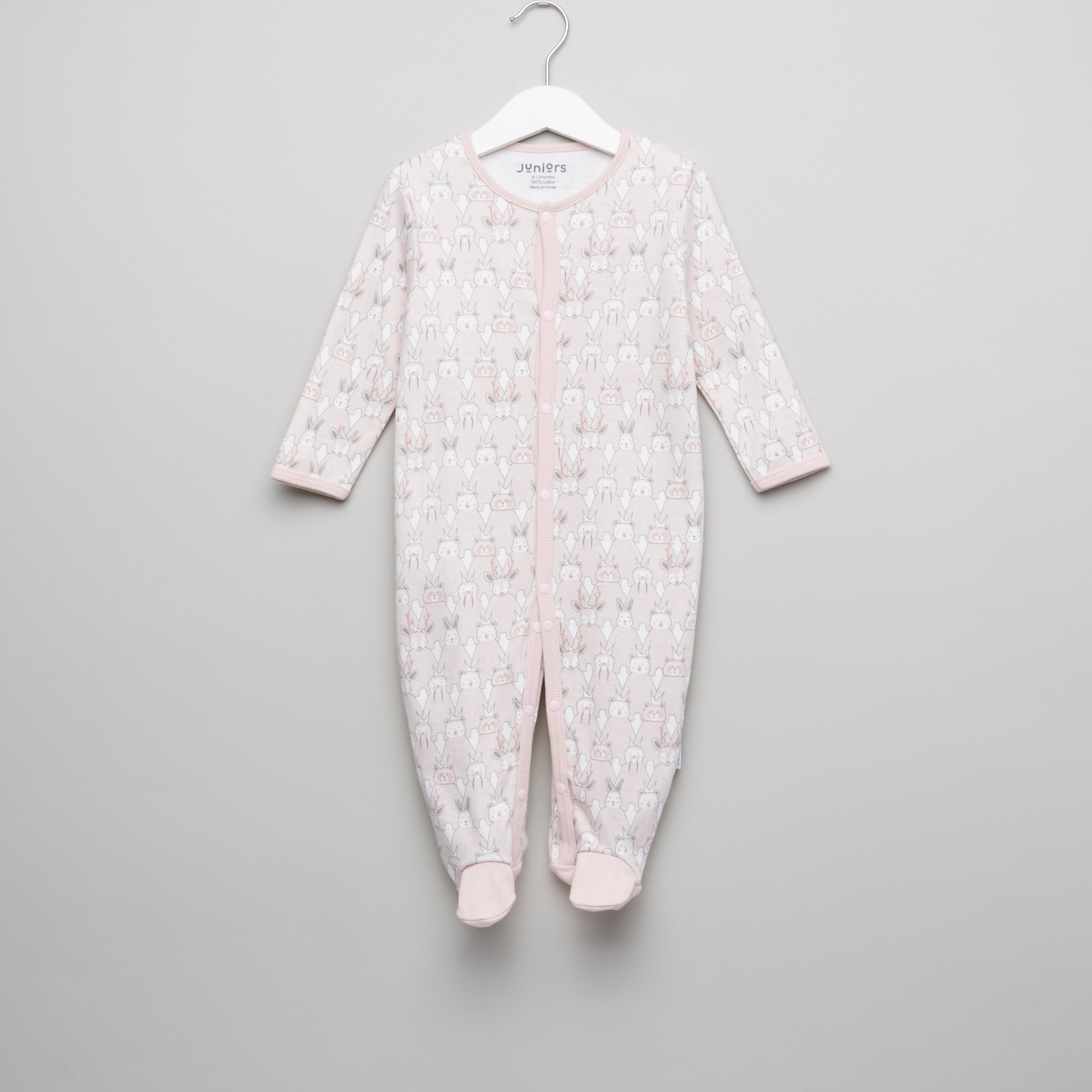 طقم نوم مغلق القدمين بطبعات من جونيورز.-baby-girls-clothing-nightwear-sleepsuits-image-1