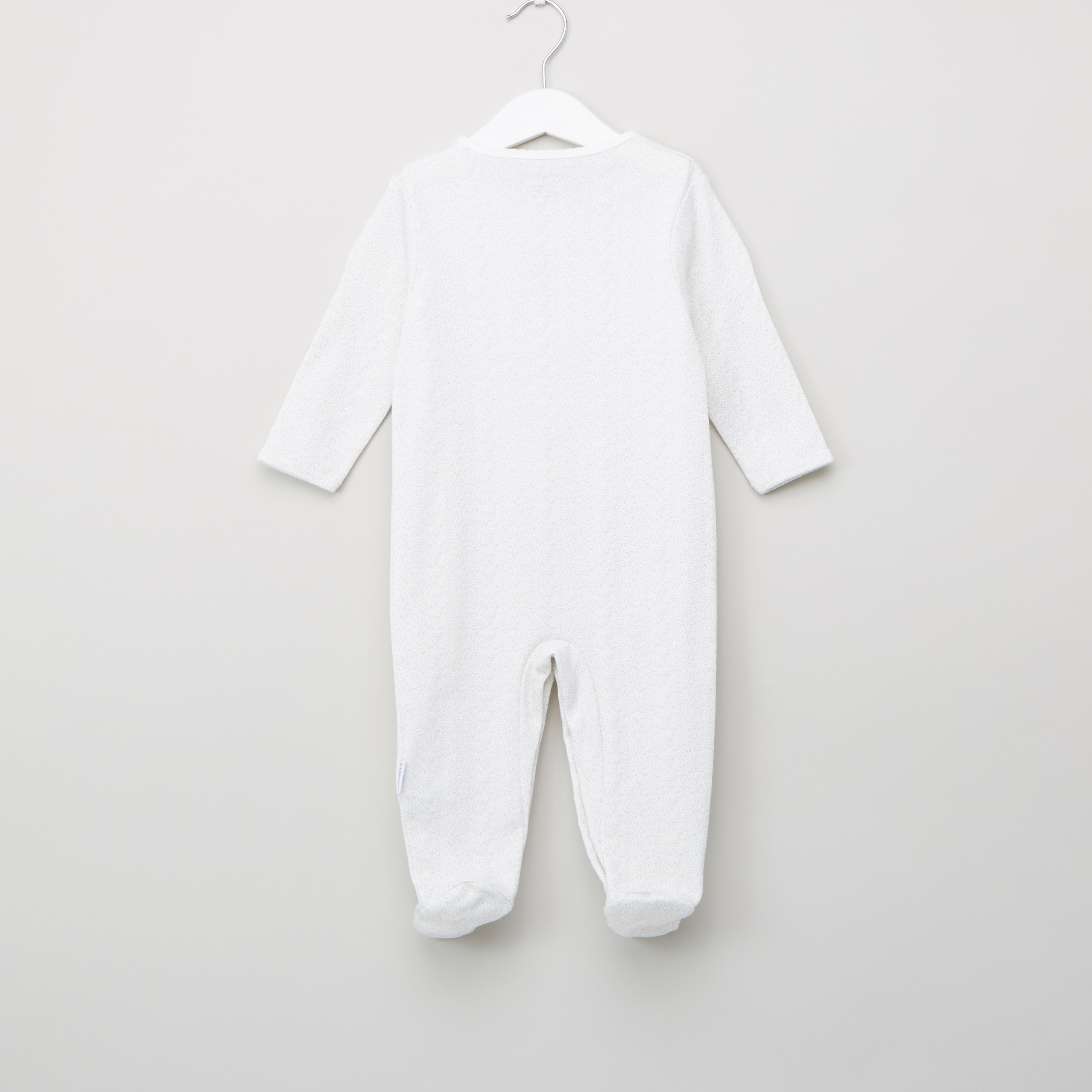 Juniors Textured Sleepsuit with Bow Applique Detail-baby-girls-clothing-nightwear-sleepsuits-image-4