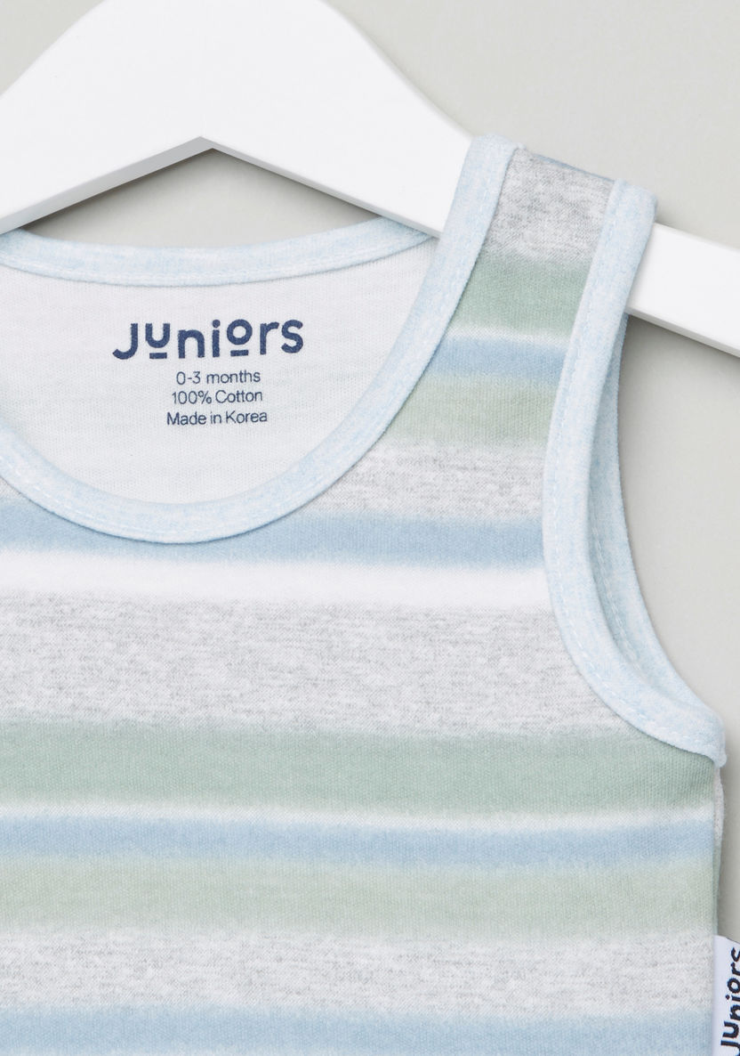 Juniors Striped Sleeveless Bodysuit-Bodysuits-image-1