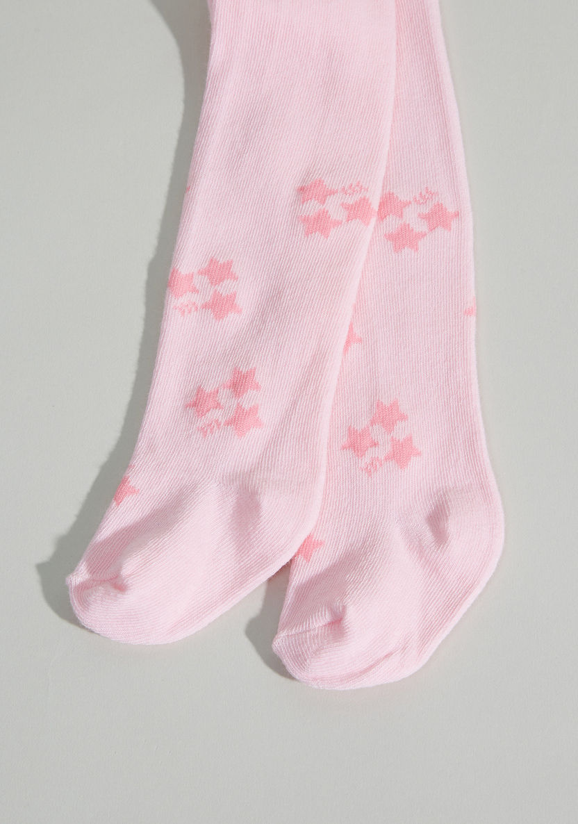 Juniors Star Printed Tights with Closed Feet-Innerwear-image-1