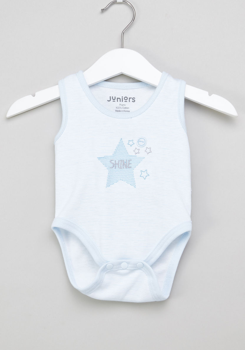Juniors Embroidered Sleeveless Bodysuit-Bodysuits-image-0