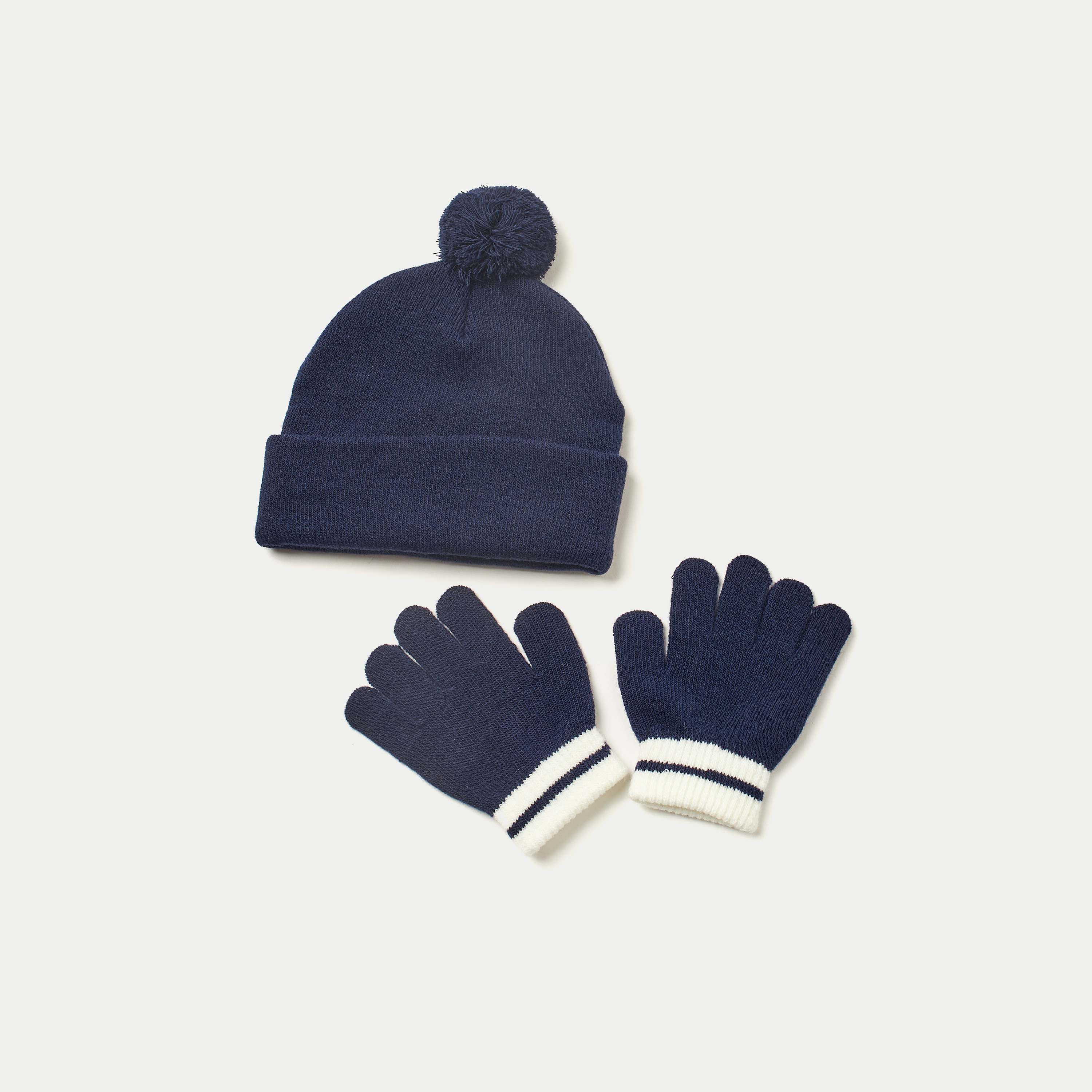 Juniors Beanie Cap and Gloves Set-baby-boys-accessories-caps-image-1