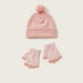 Juniors Solid Beanie and Striped Gloves Set-Caps-thumbnail-0