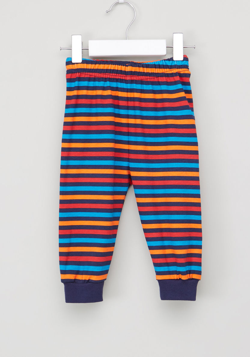 Juniors Printed Round Neck Sweatshirt with Full Length Jog Pants-Pyjama Sets-image-3