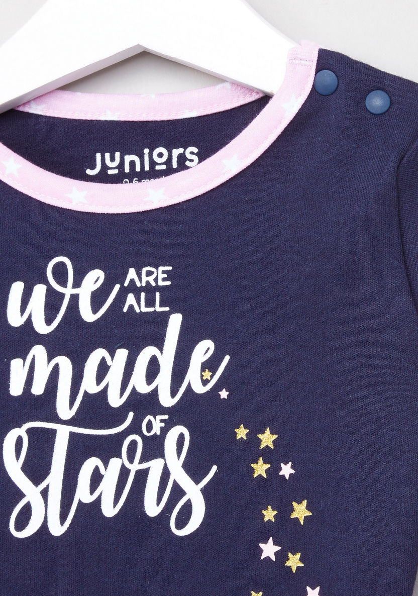 Juniors Graphic Printed Pyjama Set-Pyjama Sets-image-2