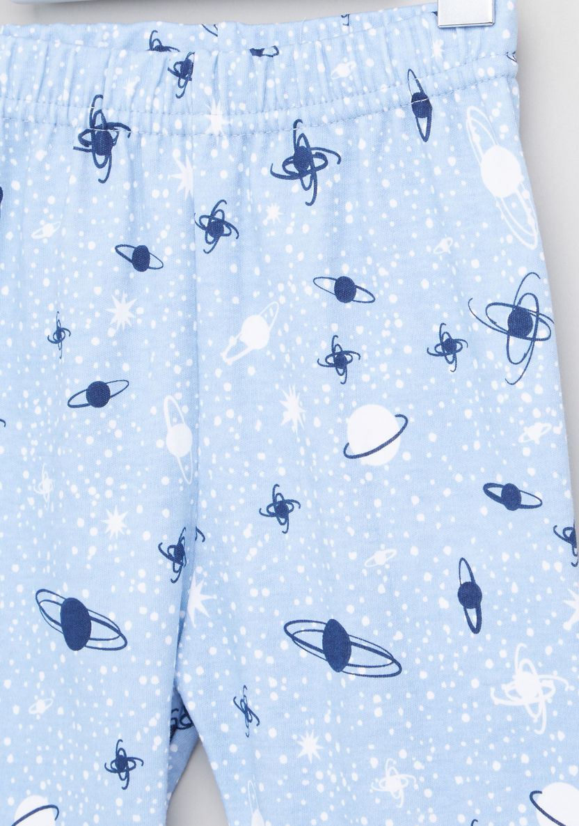 Juniors Printed Long Sleeves T-Shirt and Pyjama Set-Pyjama Sets-image-4