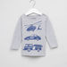 Juniors Printed Long Sleeves T-Shirt and Striped Pyjama Set-Pyjama Sets-thumbnail-0