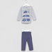 Juniors Printed Long Sleeves T-Shirt and Striped Pyjama Set-Pyjama Sets-thumbnail-4