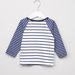 Juniors Striped Raglan Sleeves T-Shirt and Pyjama Set-Pyjama Sets-thumbnail-3