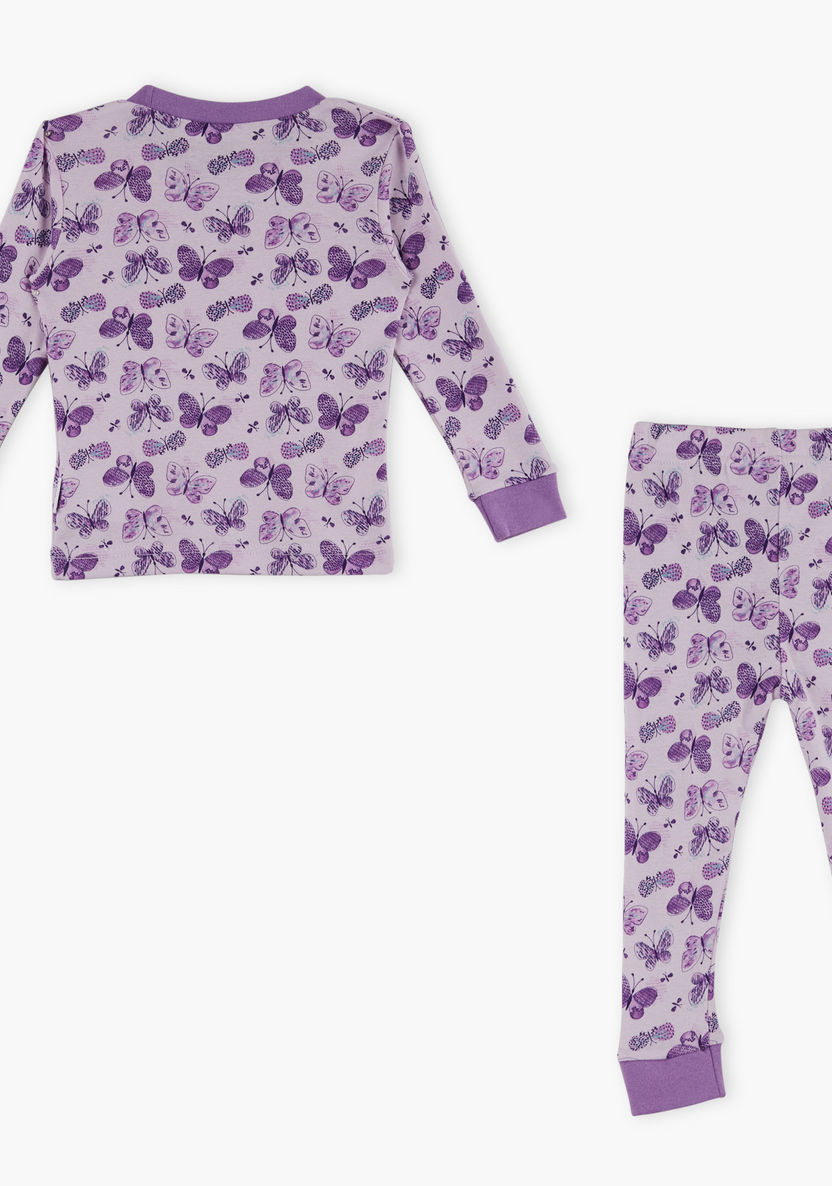 Juniors Printed T-shirt with Pyjama Set-Pyjama Sets-image-1