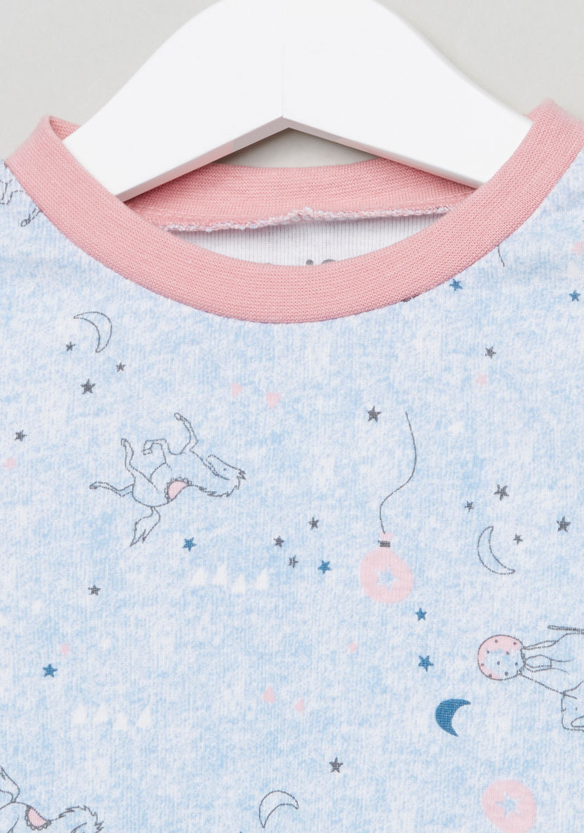 Juniors Printed Long Sleeves T-shirt with Jog Pants-Pyjama Sets-image-2