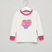 Juniors Heart Embroidered T-shirt with Printed Jog Pants-Pyjama Sets-thumbnail-1