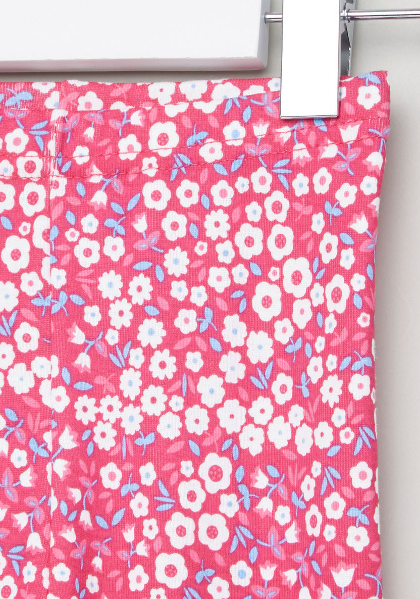 Juniors Heart Embroidered T-shirt with Printed Jog Pants-Pyjama Sets-image-4