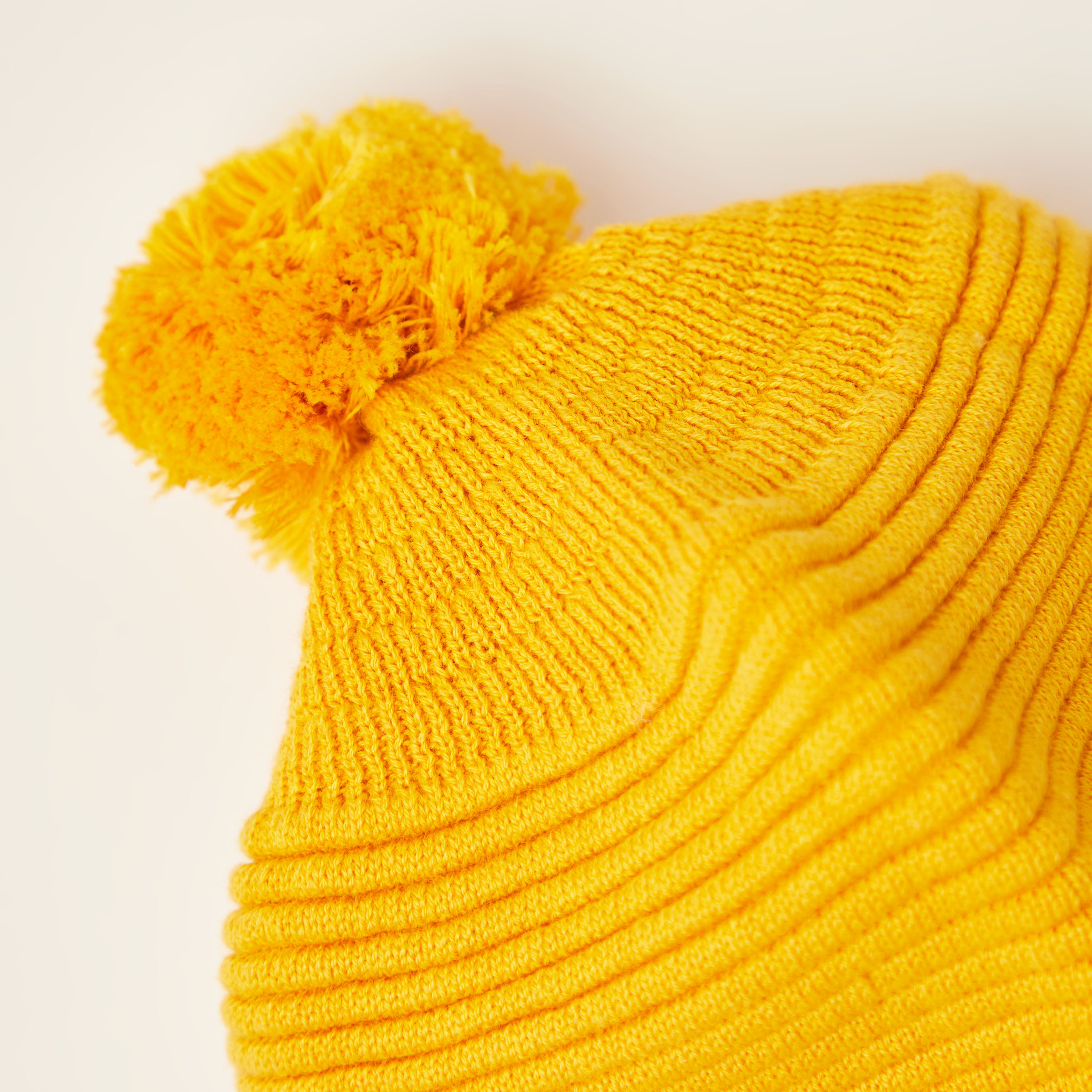 Juniors Textured Cap with Pom-Pom Detail and Tie-Ups-baby-boys-accessories-caps-image-2