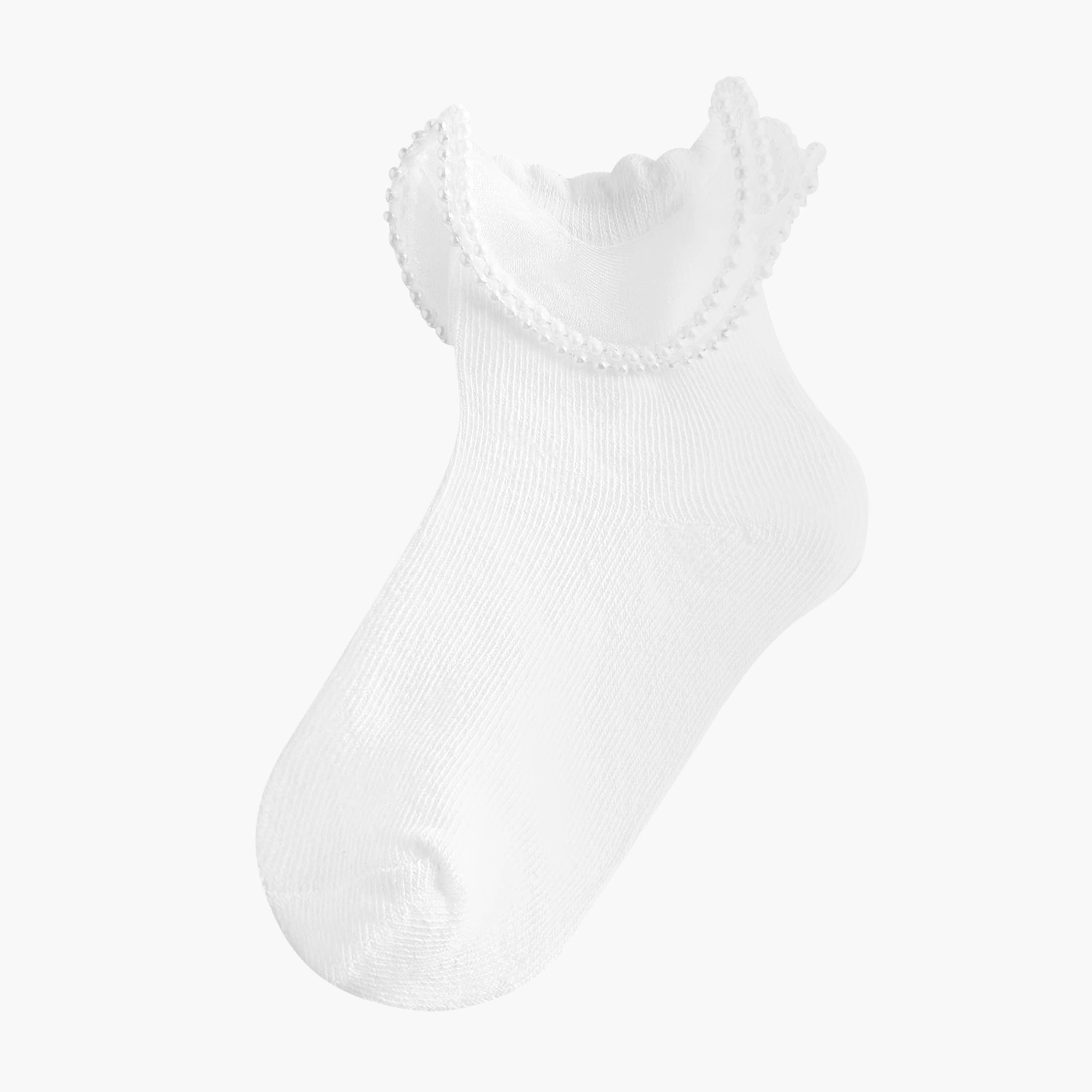 Pack of 2 Celeste Girls Socks with Pearl Frill Detail-girls-accessories-socks-image-2