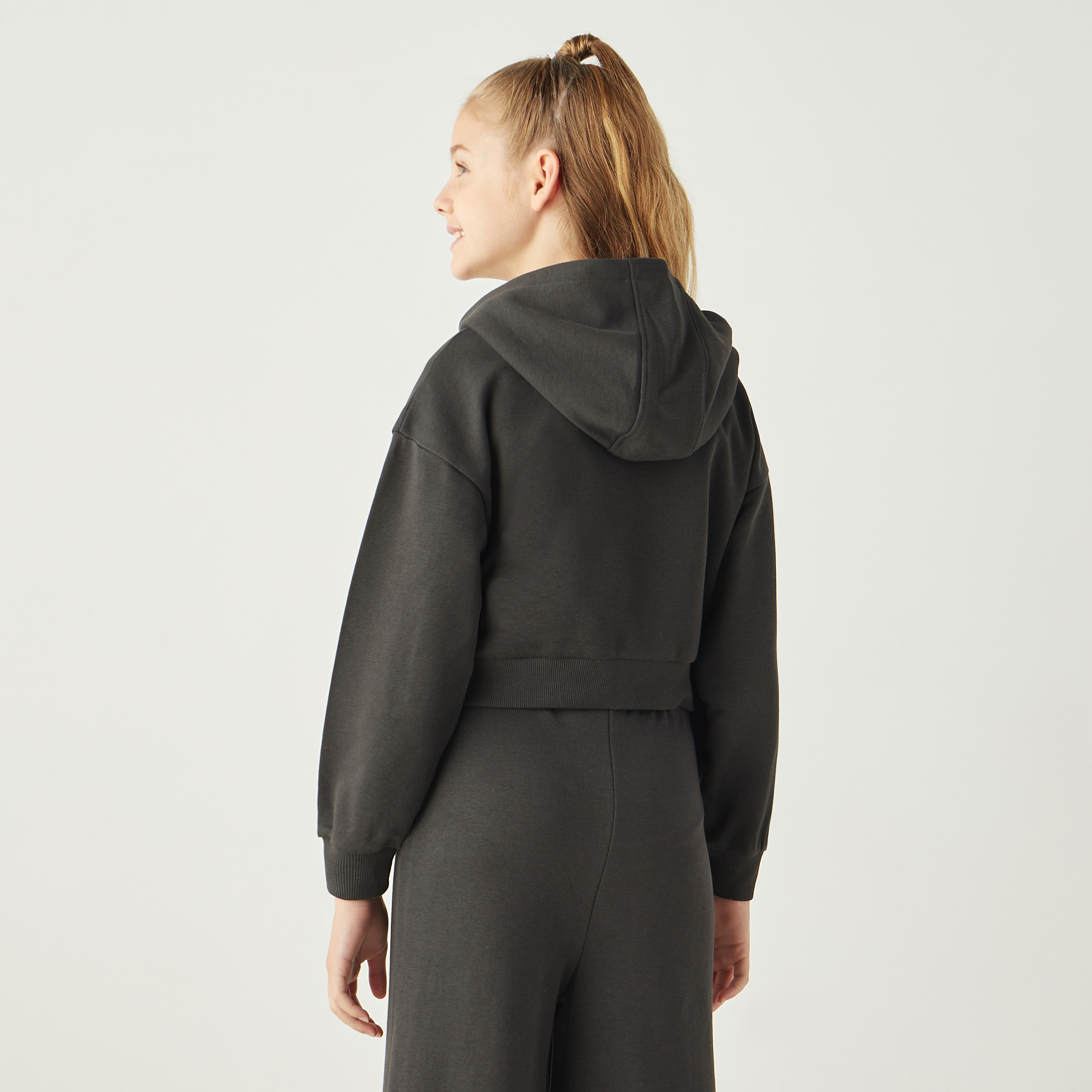 هودي سادة بأكمام طويلة وسحّاب إغلاق من جونيورز-girls-clothing-sweatshirts-image-3