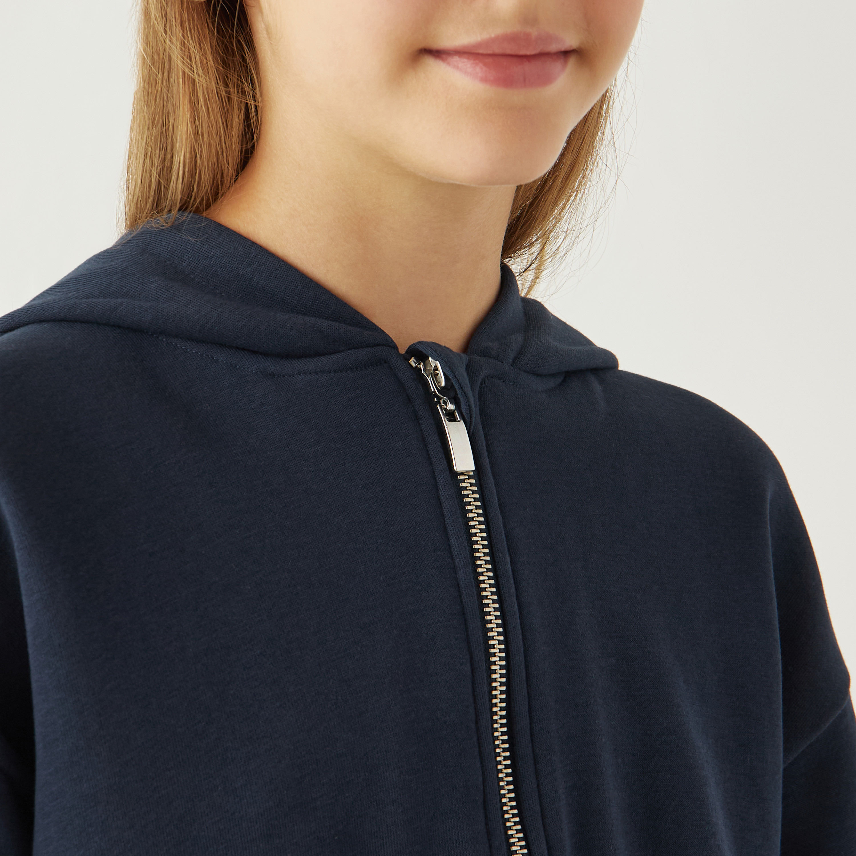 هودي سادة بأكمام طويلة وسحّاب إغلاق من جونيورز-girls-clothing-sweatshirts-image-4