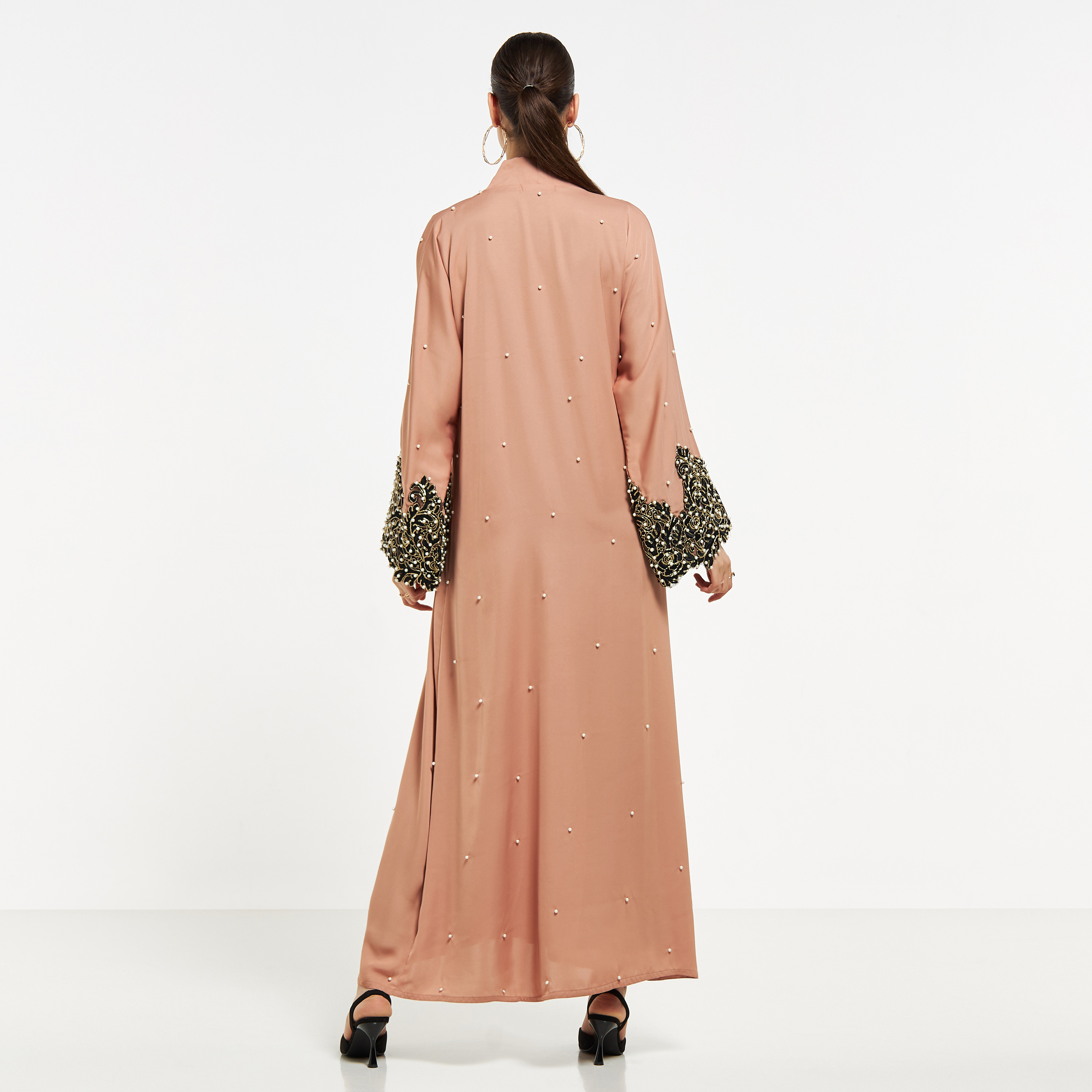Nukhbaa Embellished and Embroidered Abaya with Hijab-women-arabicclothing-abayas-image-5
