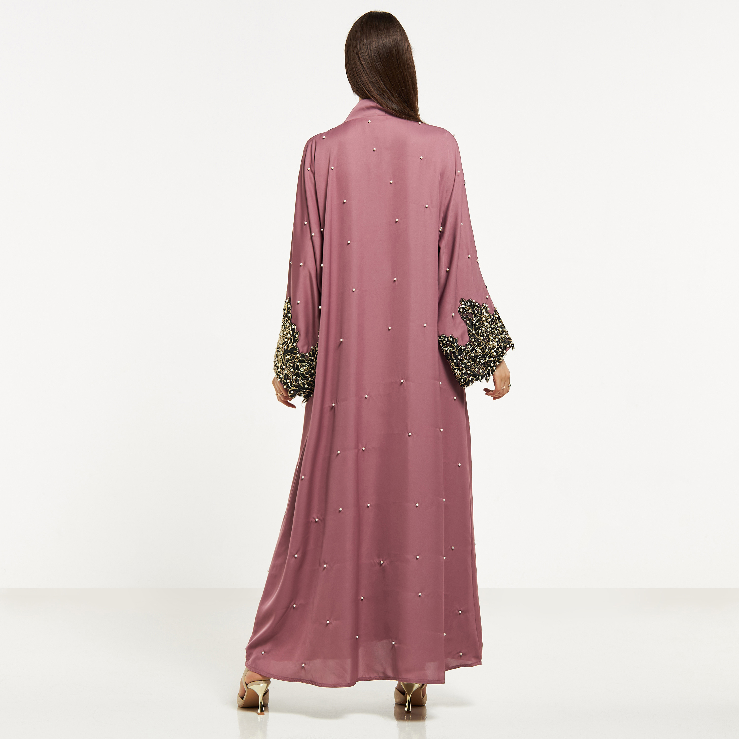 عباية دانتيل بارزة الملمس مع حجاب من نُخبة-women-arabicclothing-abayas-image-5