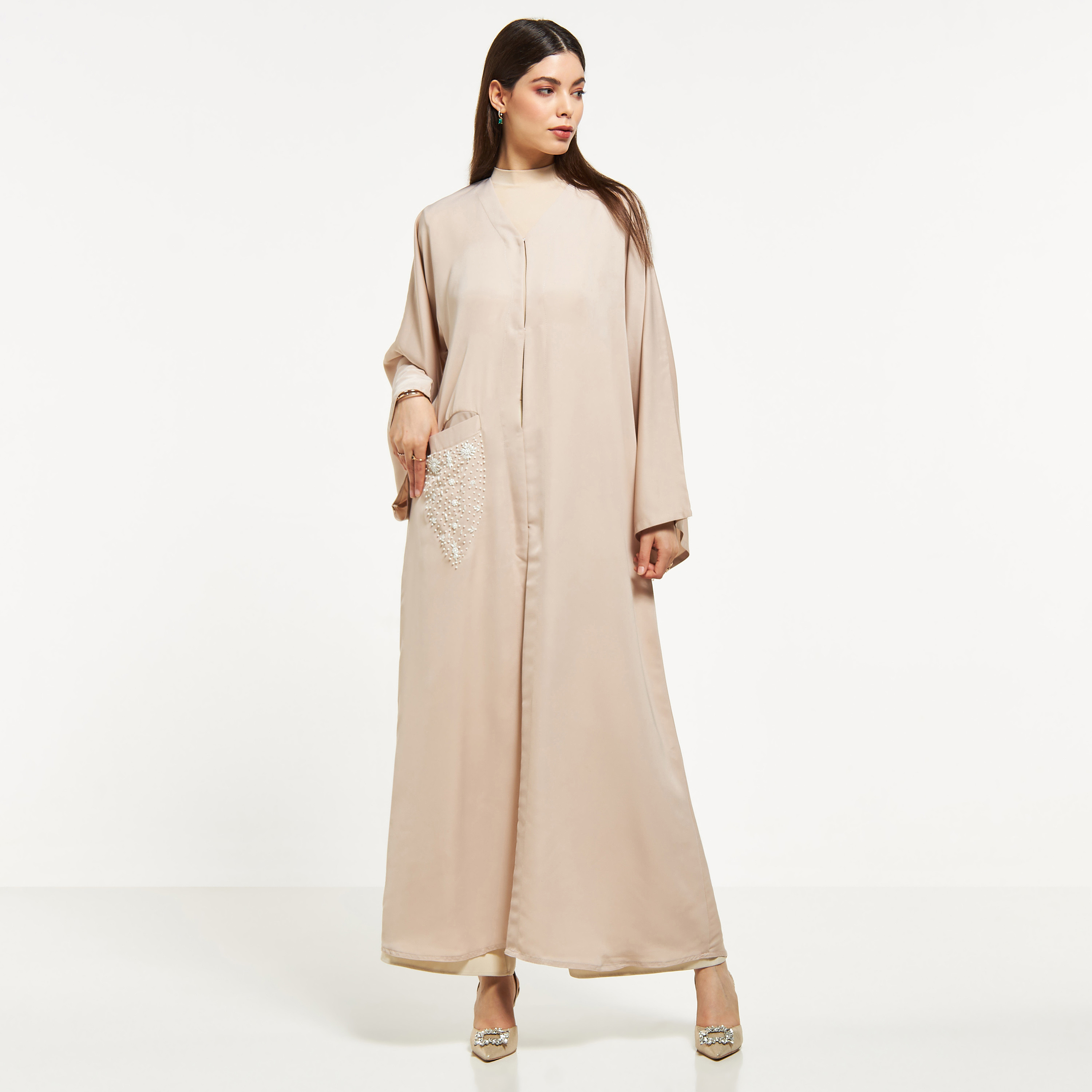 عباية مزيّنة باللؤلؤ بحزام ربط وحجاب من نُخبة-women-arabicclothing-abayas-image-11