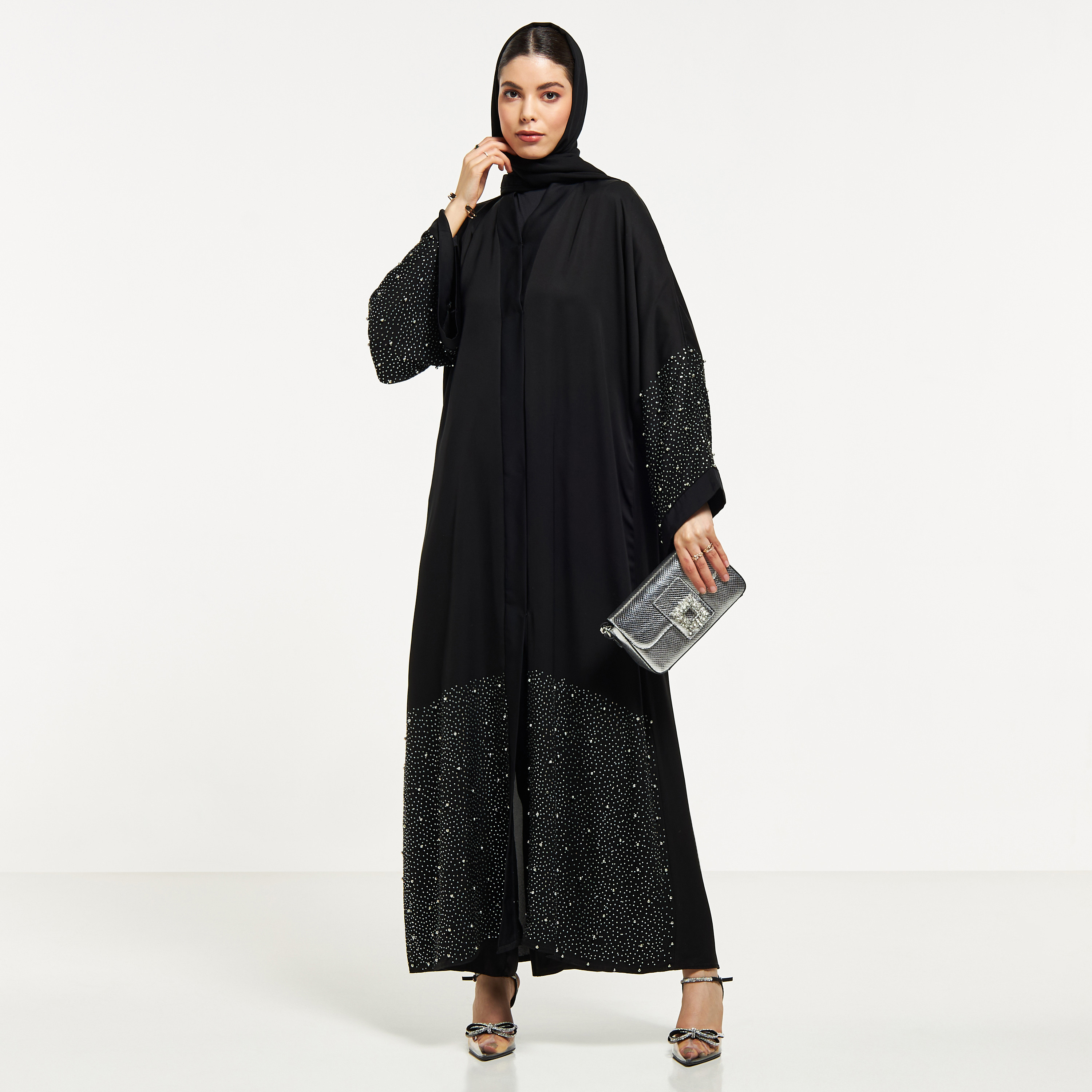 Nukhbaa Embellished Abaya with Hijab-women-arabicclothing-abayas-image-4