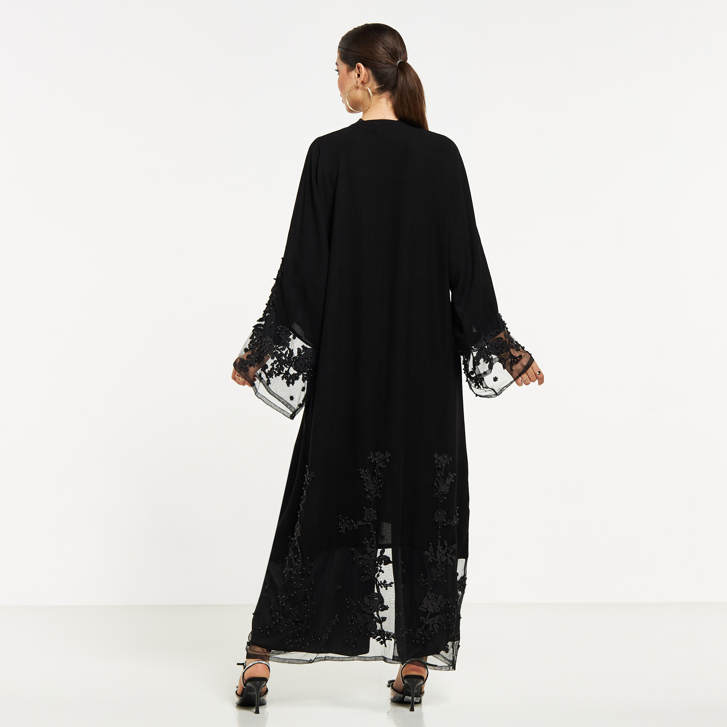 عباية مزيّنة باللؤلؤ بحزام ربط وحجاب من نُخبة-women-arabicclothing-abayas-image-5