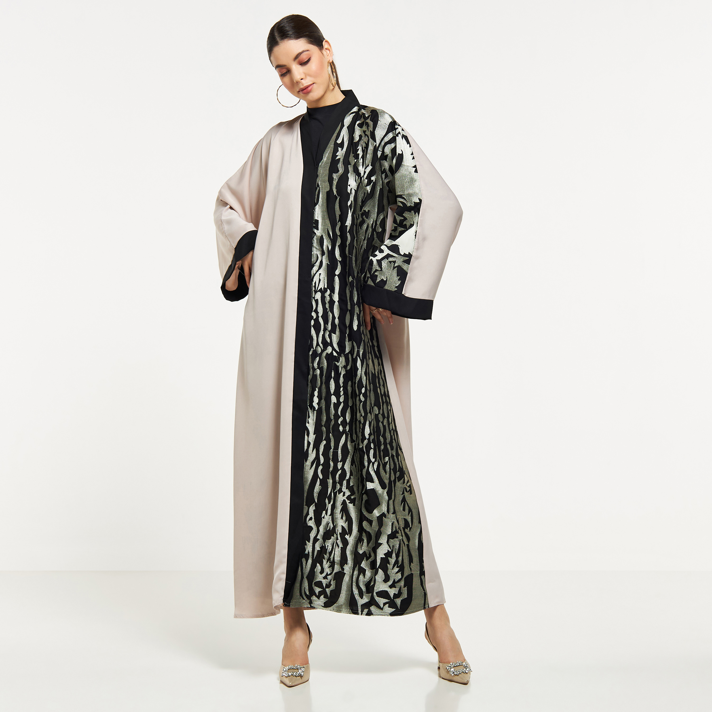 Nukhbaa Embroidered Abaya with Hijab-women-arabicclothing-abayas-image-1