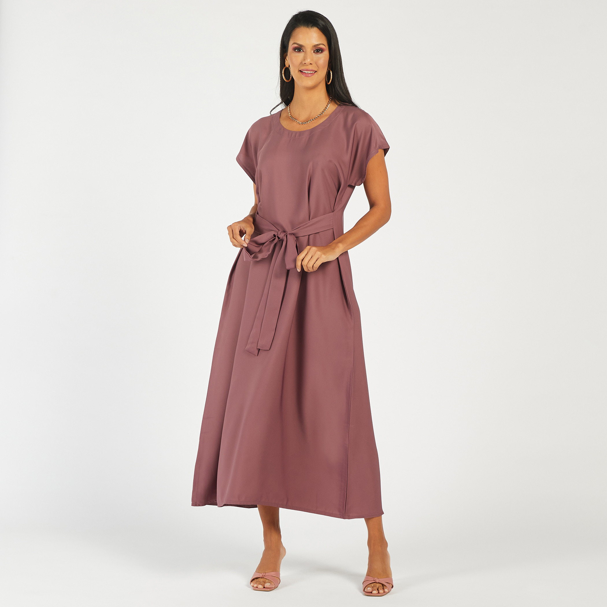 Nukhbaa Open Front Abaya with Long Sleeves and Hijab-women-arabicclothing-abayas-image-3