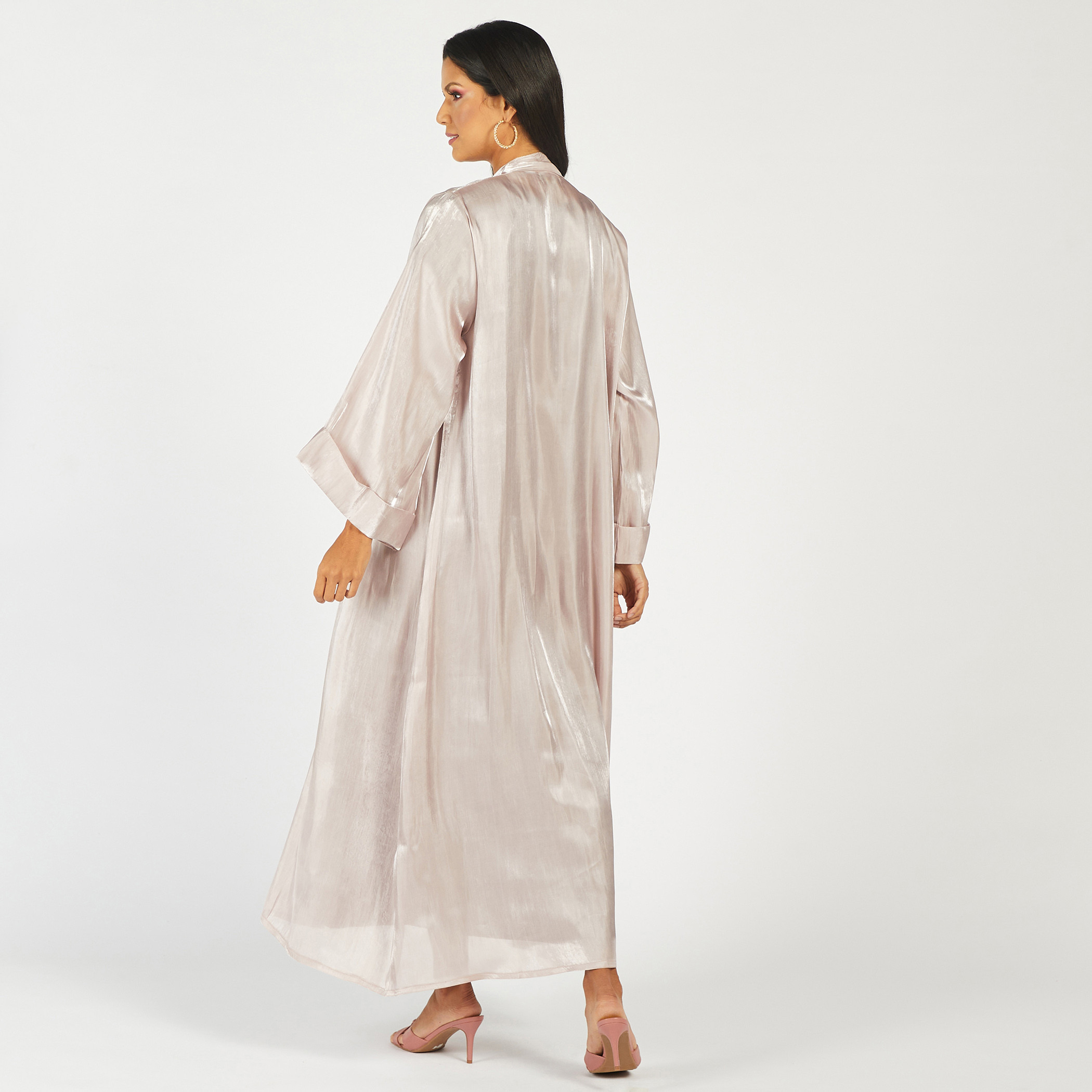 Nukhbaa Open Front Abaya with Long Sleeves and Hijab-women-arabicclothing-abayas-image-6