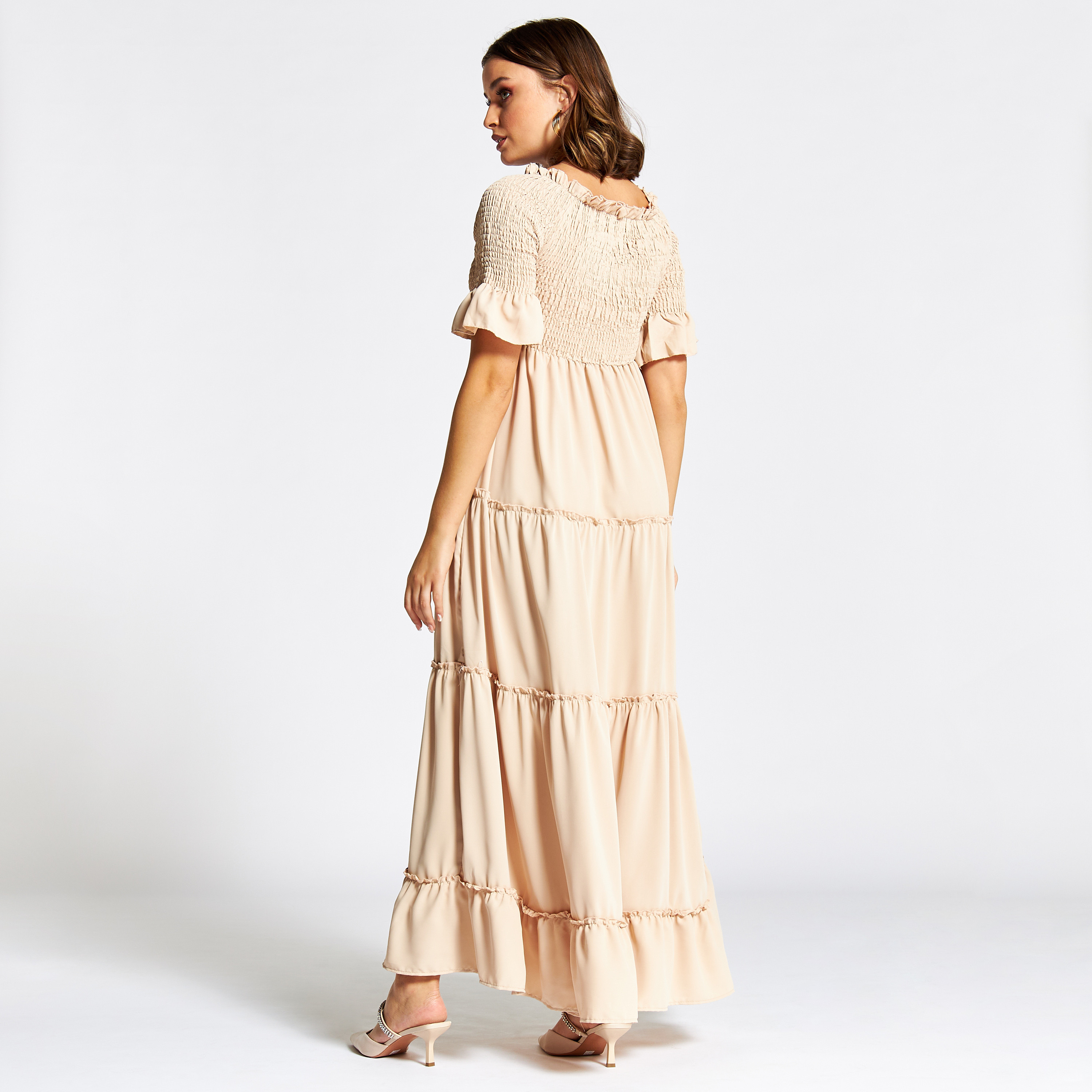 جلابية سادة متعددة الطبقات بتفاصيل كشكش من نُخبة-women-arabicclothing-jalabiyas-image-4