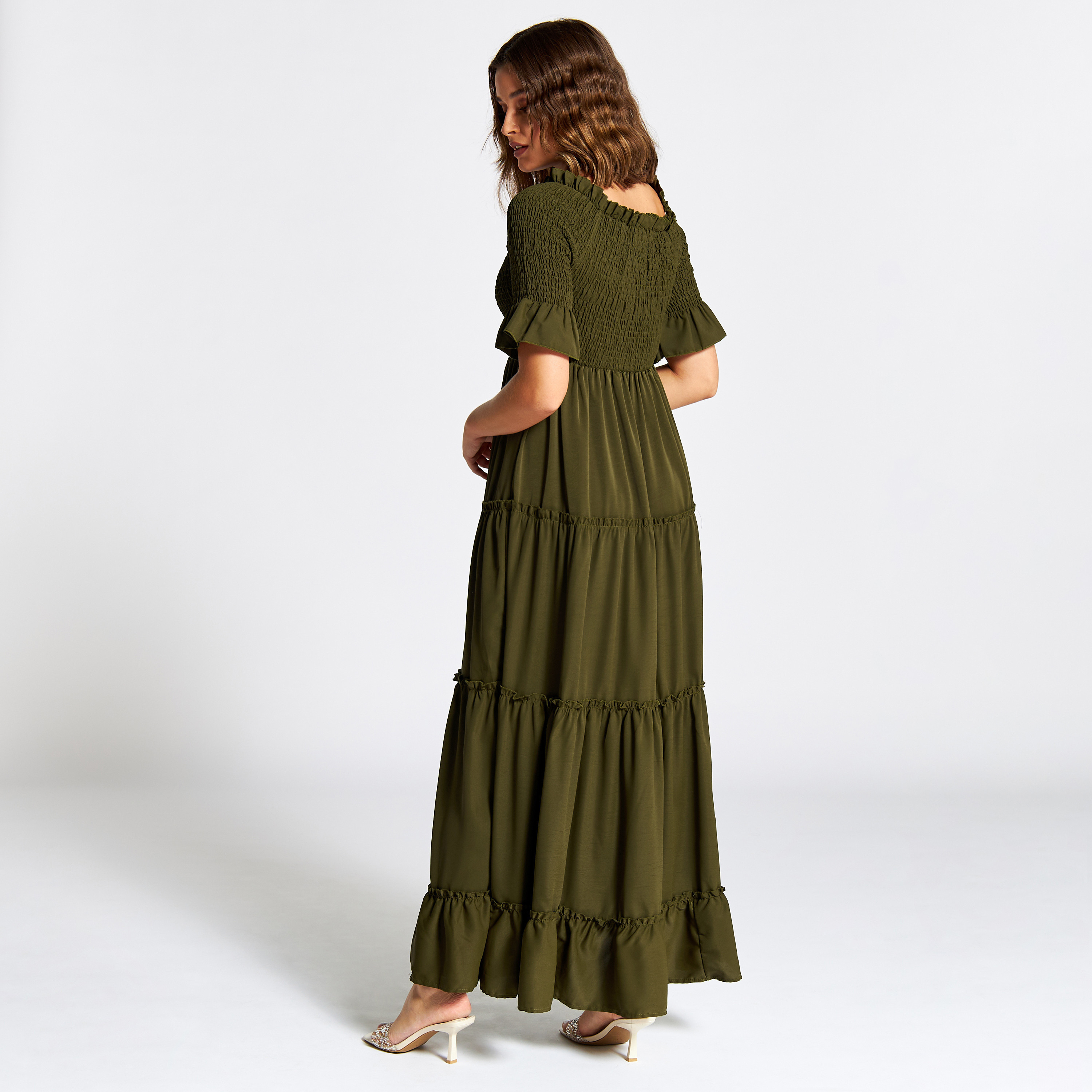 جلابية سادة متعددة الطبقات بتفاصيل كشكش من نُخبة-women-arabicclothing-jalabiyas-image-4