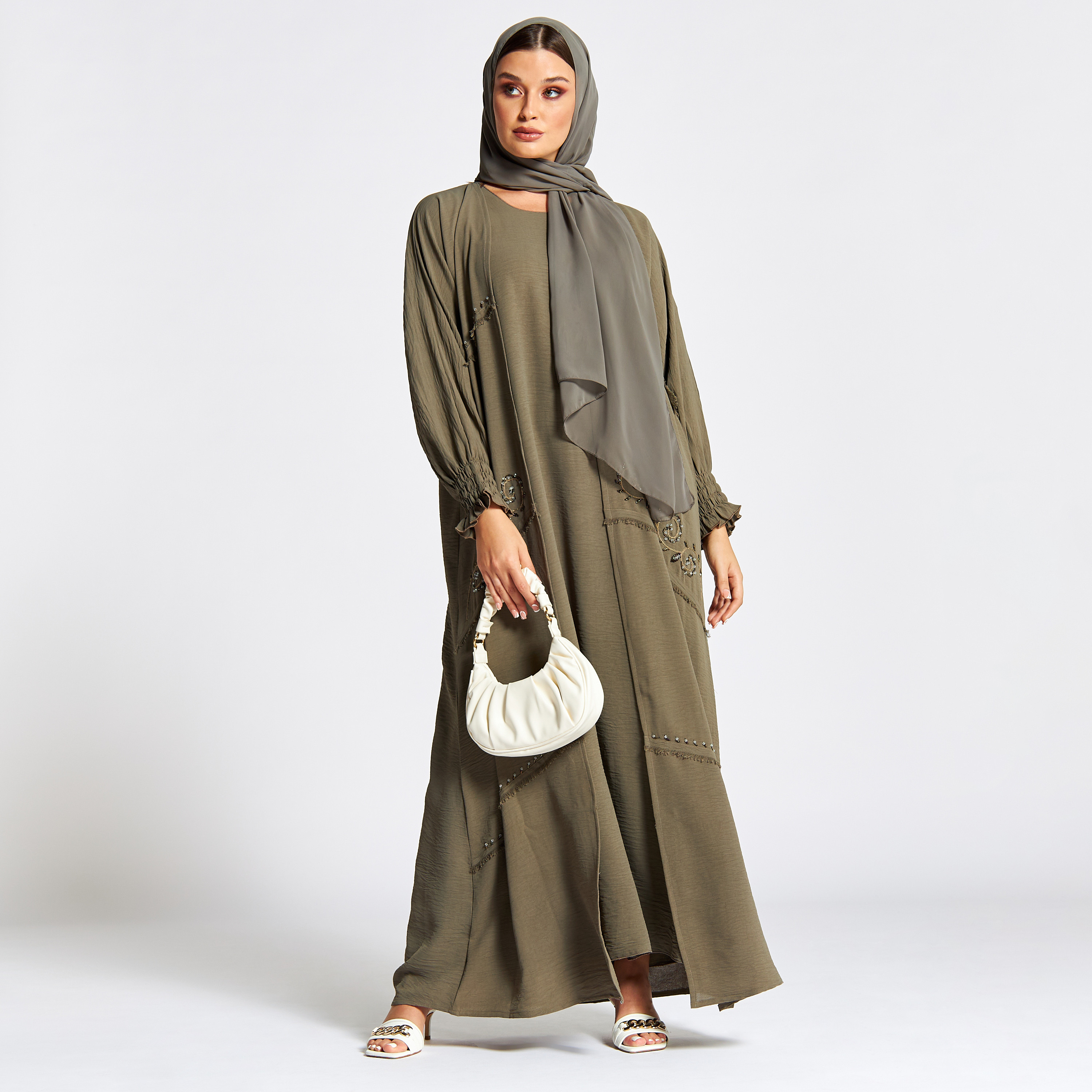 Nukhbaa Embellished Jalabiya with Inner and Hijab-women-arabicclothing-jalabiyas-image-1
