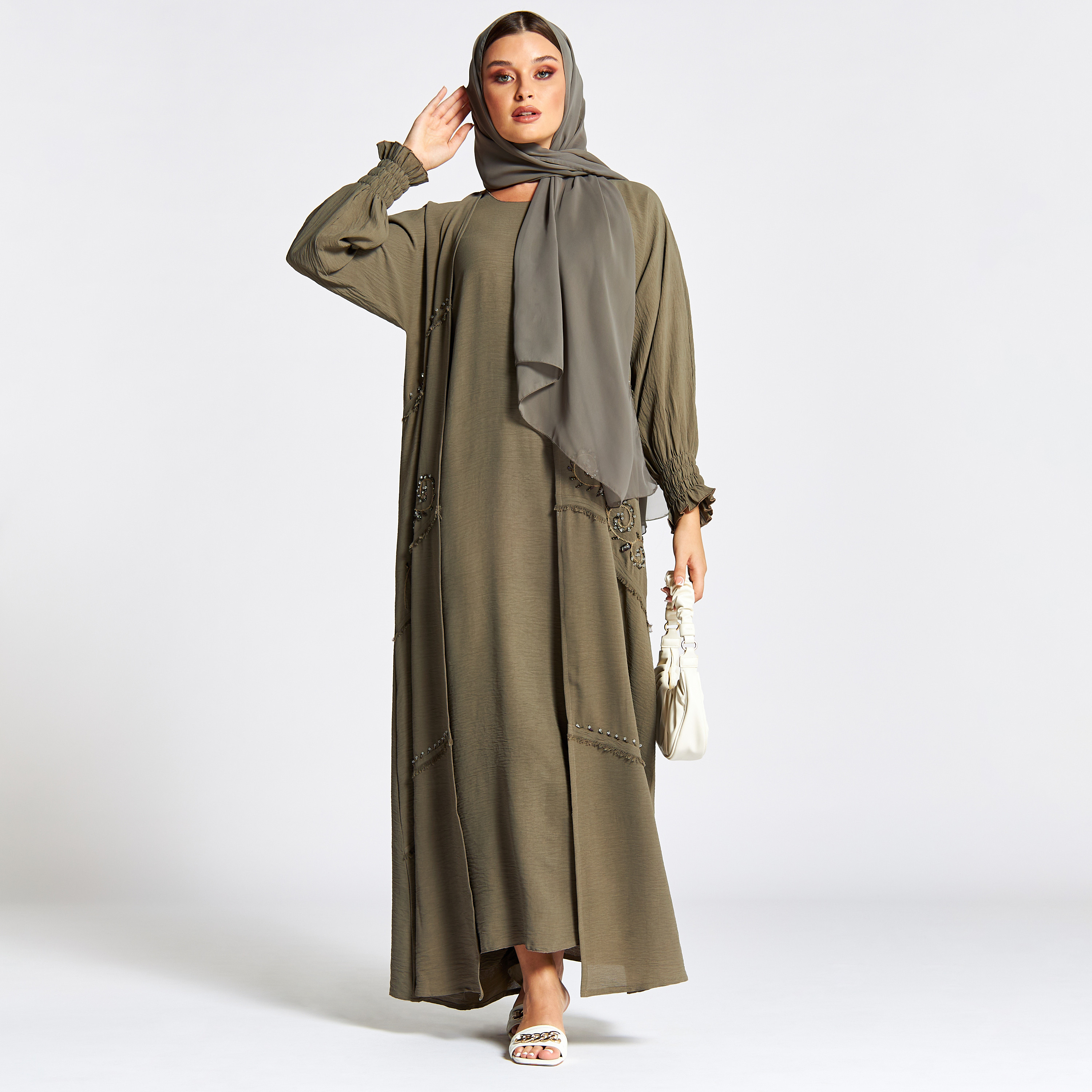 Nukhbaa Embellished Jalabiya with Inner and Hijab-women-arabicclothing-jalabiyas-image-2