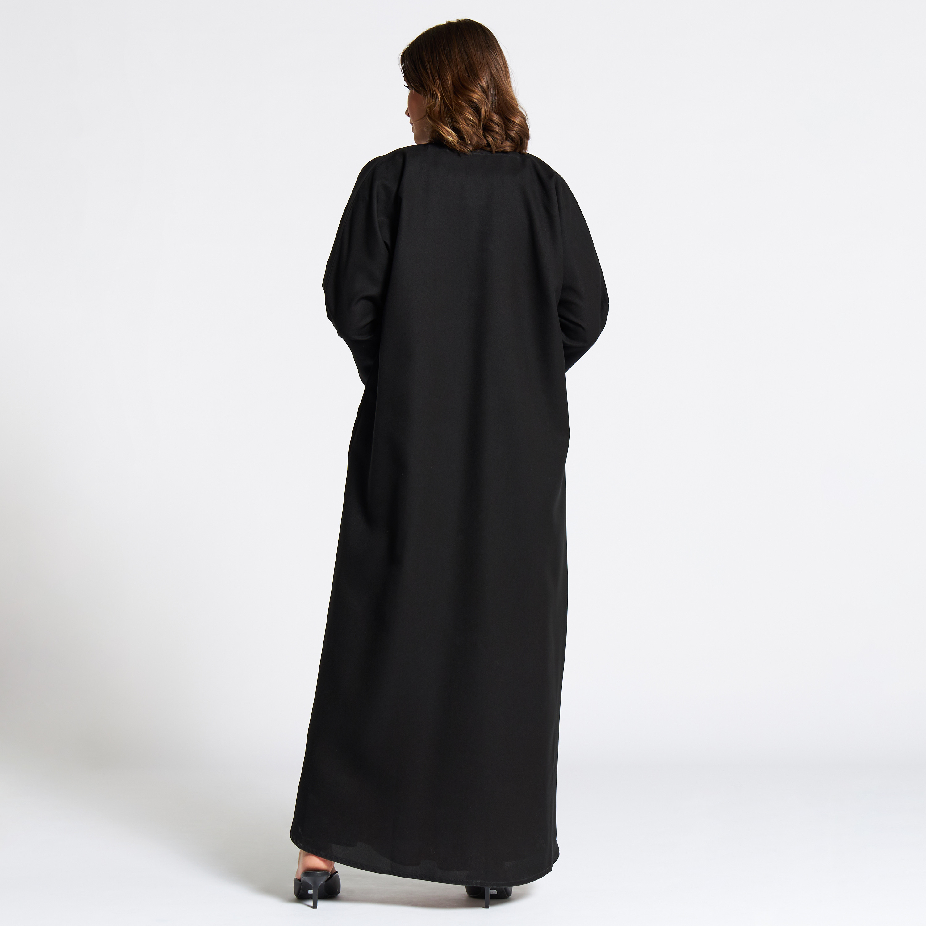 Nukhbaa Solid Jalabiya with V-neck-women-arabicclothing-jalabiyas-image-4