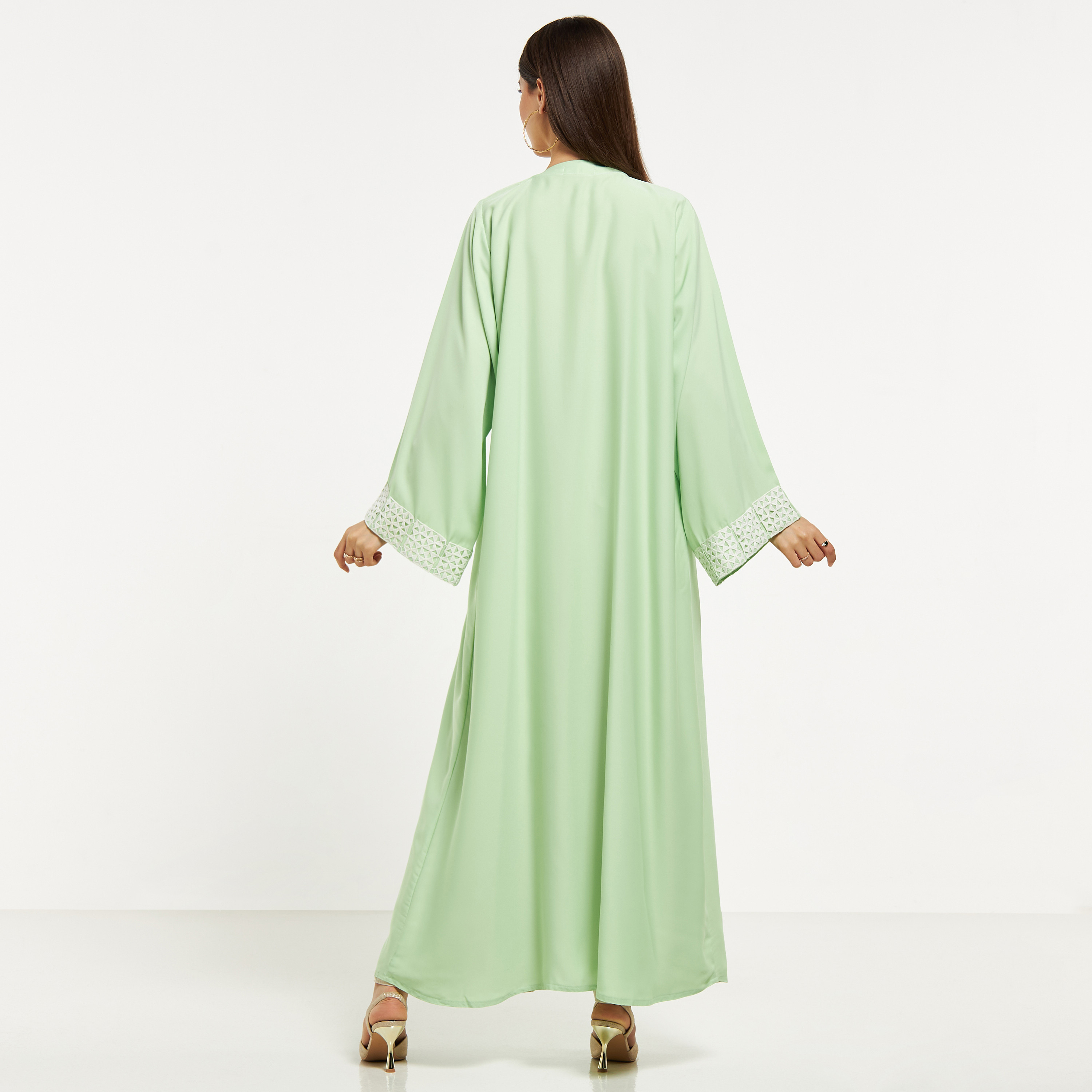 Nukhbaa Lace Textured Abaya with Hijab-women-arabicclothing-abayas-image-5