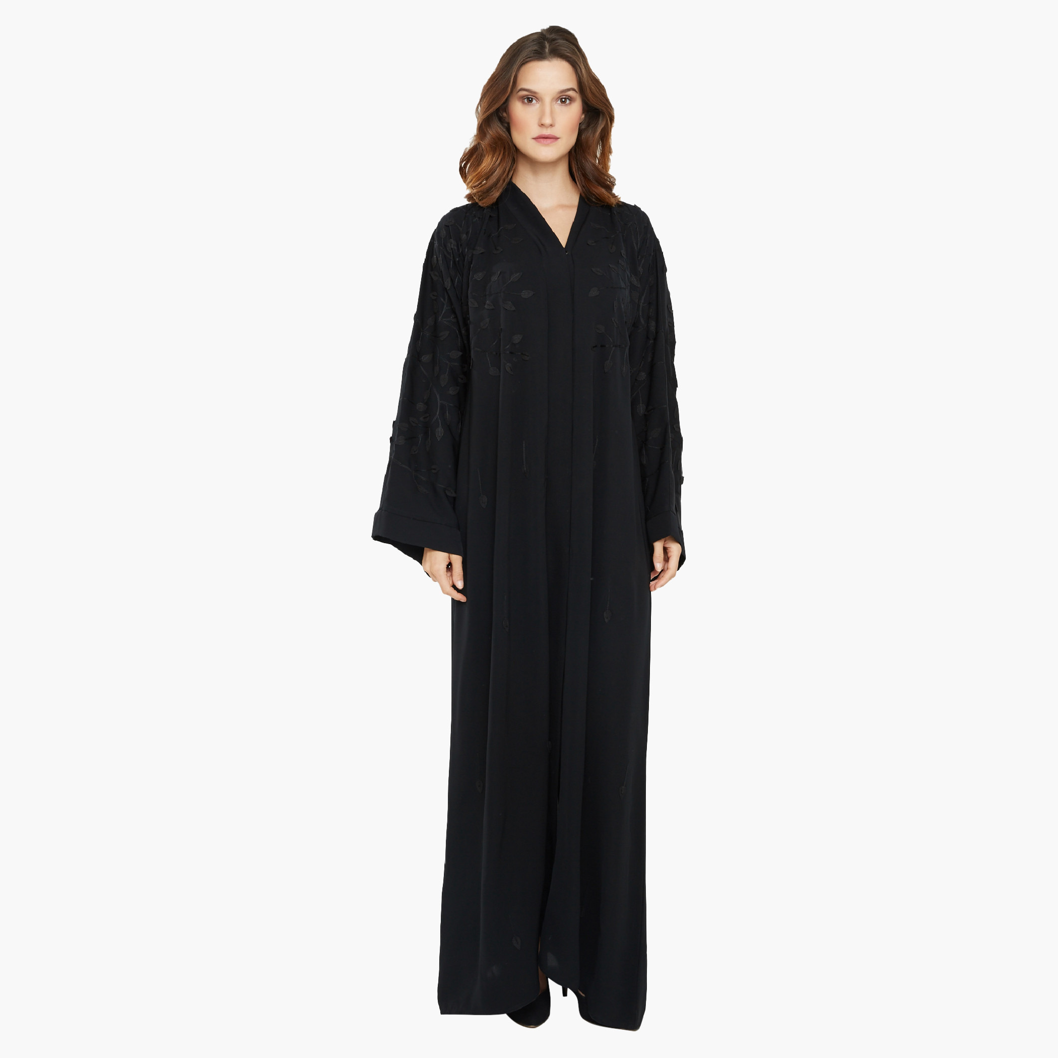 Nukhbaa Women Embroidered Black Abaya-women-arabicclothing-abayas-image-1