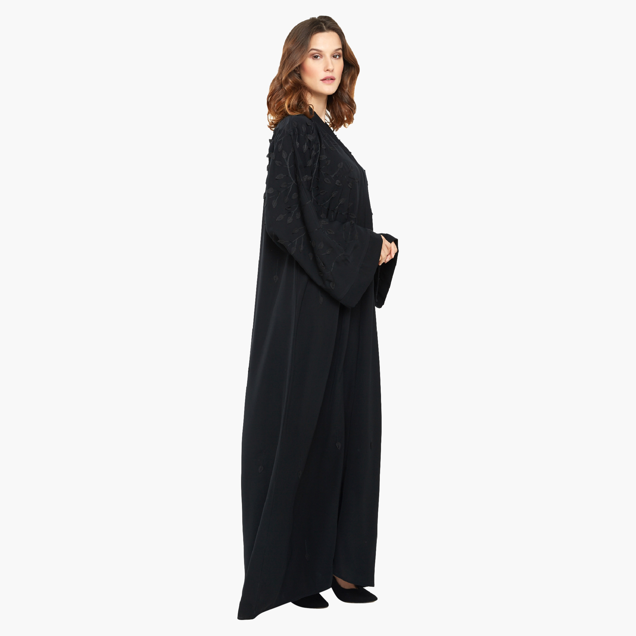 Nukhbaa Women Embroidered Black Abaya-women-arabicclothing-abayas-image-2