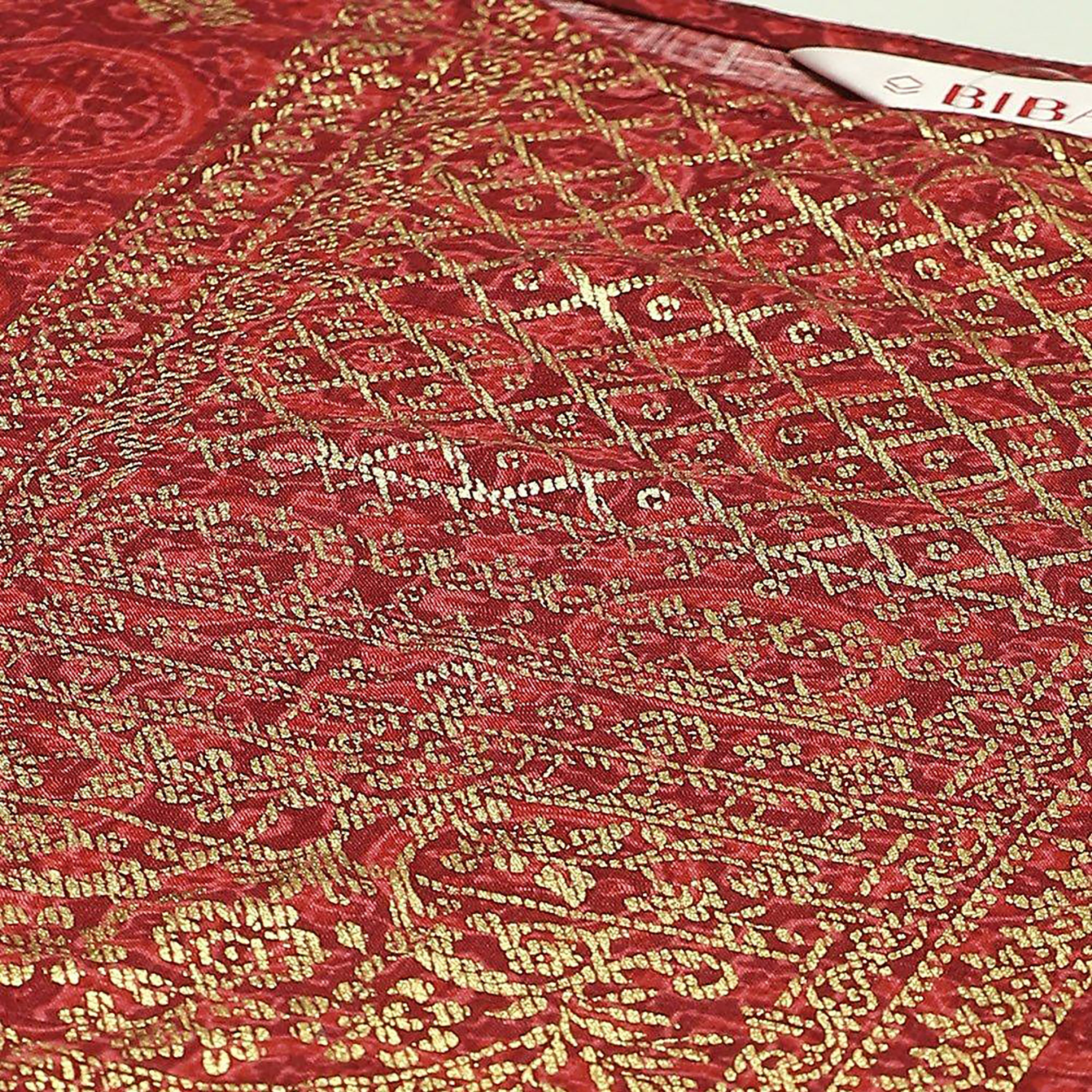 Biba Foil Print Boat Neck Straight Kurta-women-clothing-ethnicwear-dresses-image-3