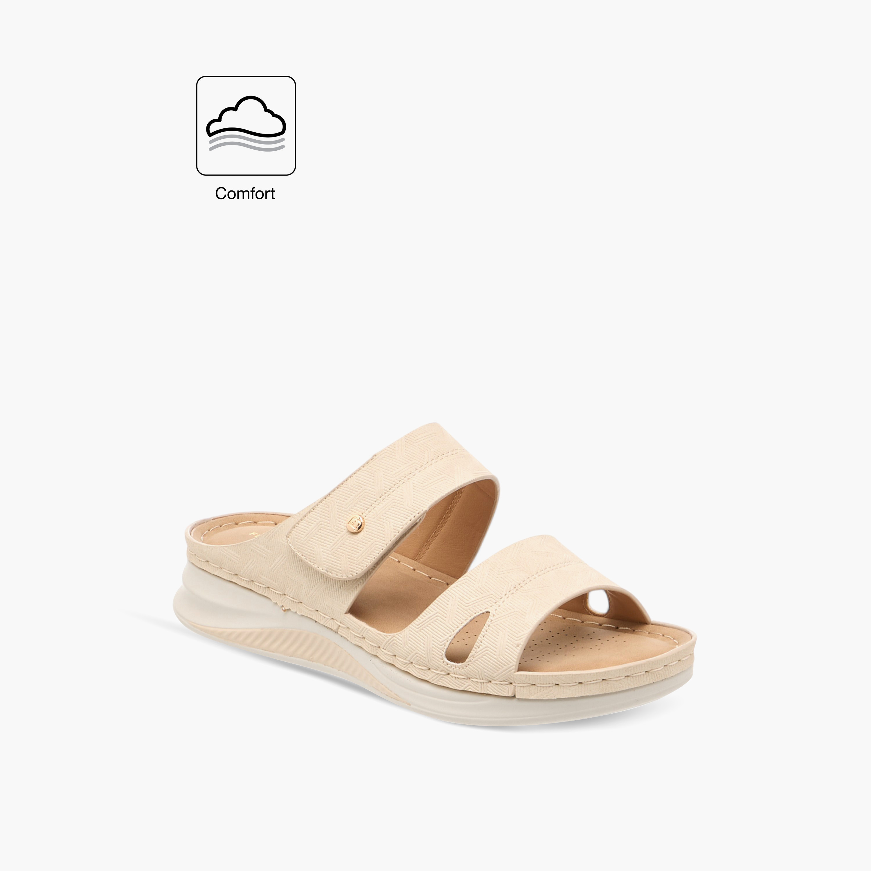 صندل مريح سهل الارتداء بتفاصيل غرز من فلورا بيلا-women-shoes-flats-sandals-image-2